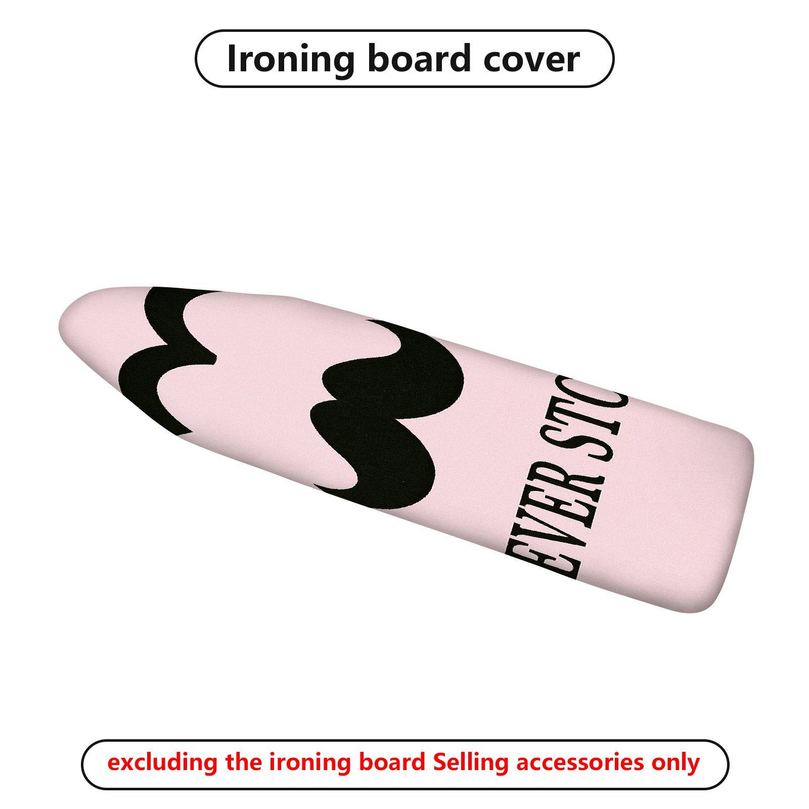 1-Piece Pink Black Mustache  Ironing Board Cover, Universal Size, Without Board