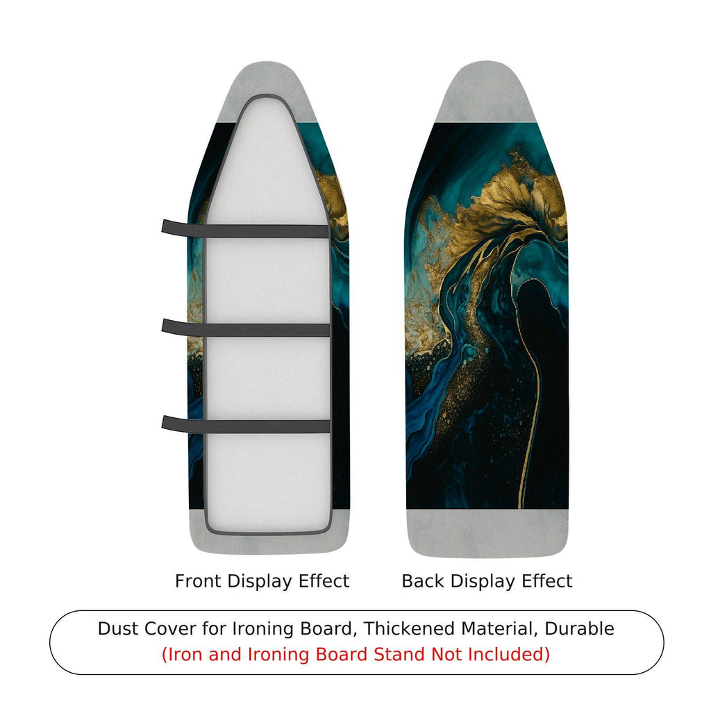 1-Piece Abstract Artistic Blue Gold  Ironing Board Cover, Universal Size, Without Board