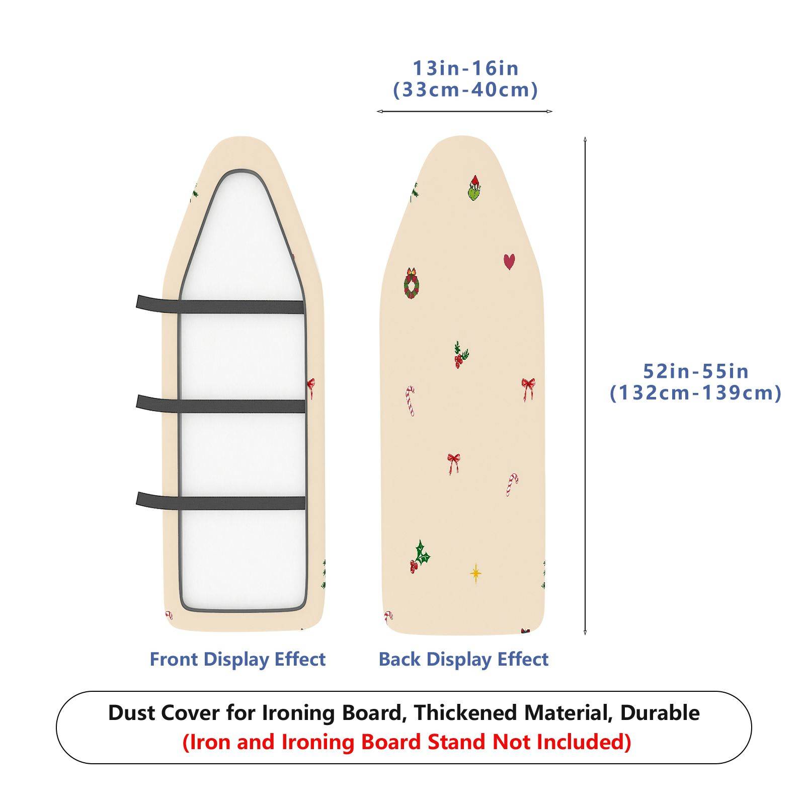 1-Piece Christmas Holiday Festive  Ironing Board Cover, Universal Size, Without Board