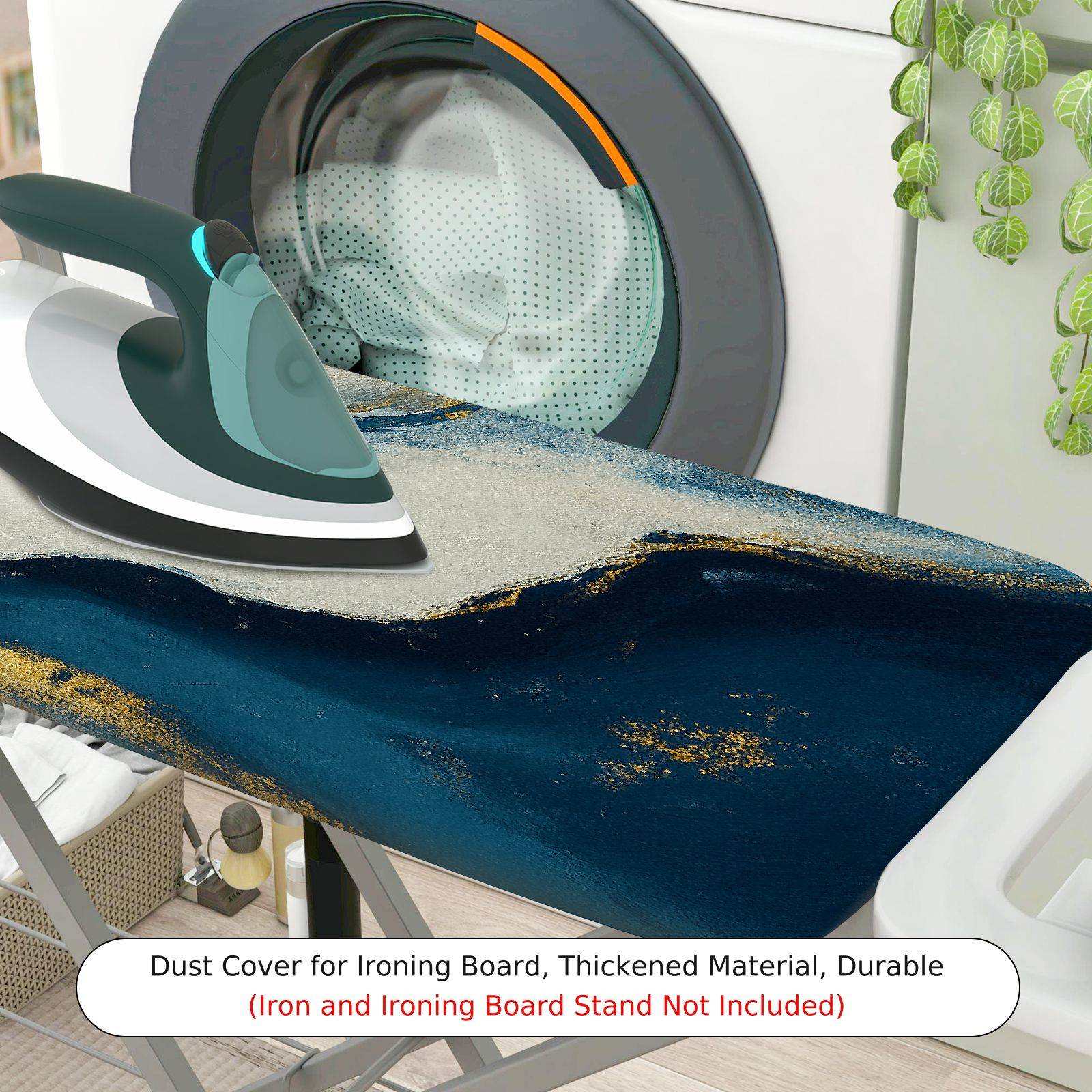 1-Piece Abstract Ocean Gold  Ironing Board Cover, Universal Size, Without Board