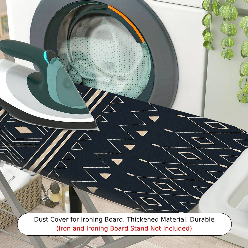 1-Piece Geometric Pattern Black Beige  Ironing Board Cover, Universal Size, Without Board