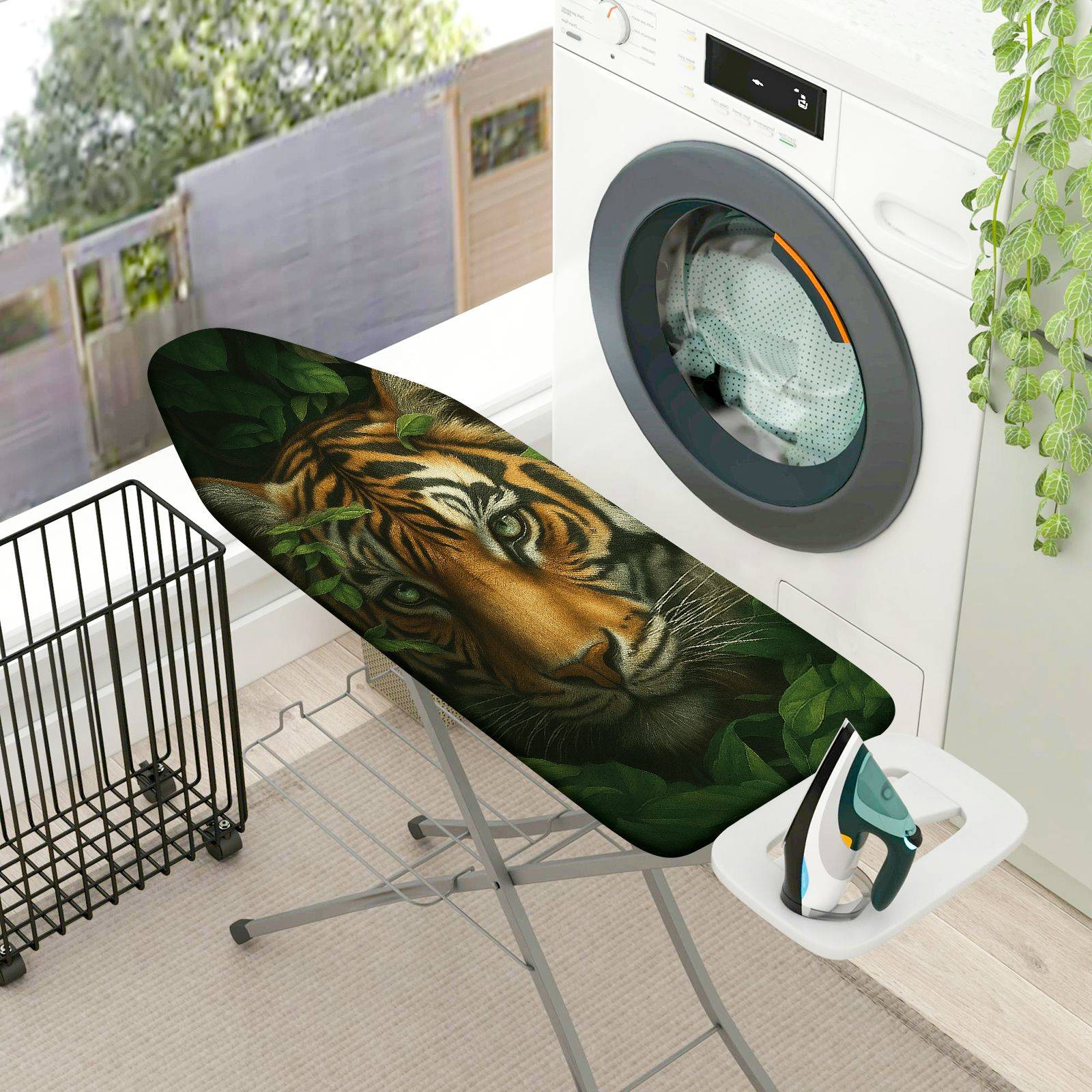 1-Piece Jungle Tiger Animal Artwork  Ironing Board Cover, Universal Size, Without Board