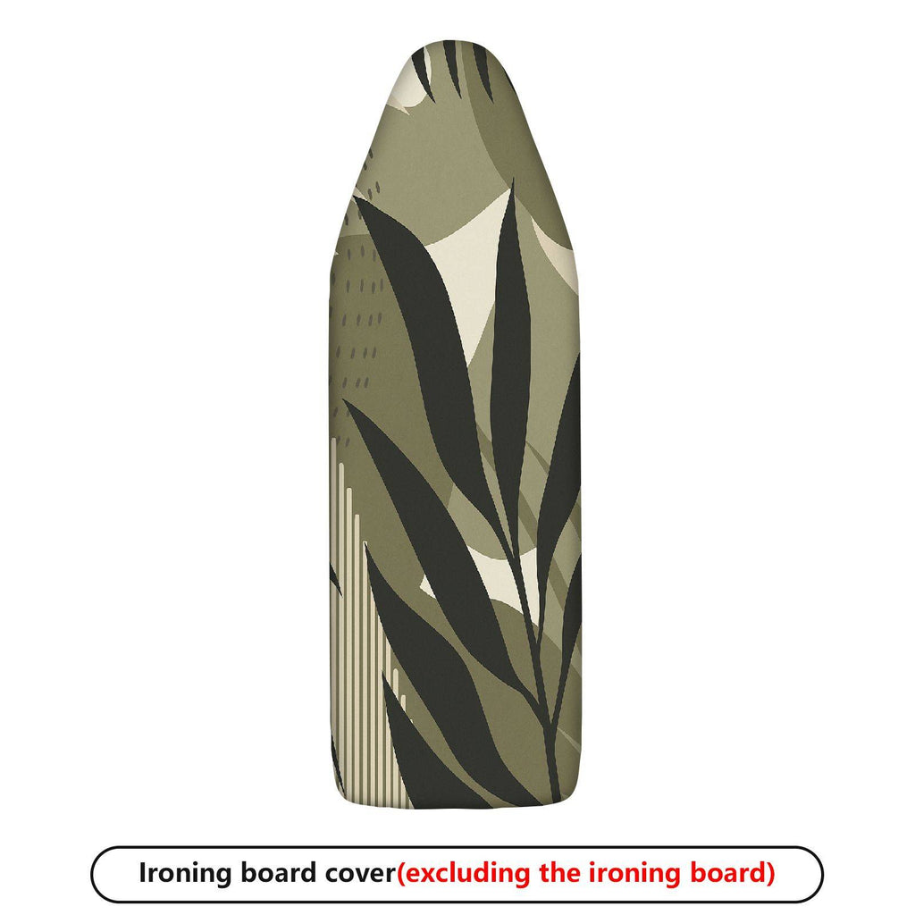 1-Piece Abstract Leaf Green Beige  Ironing Board Cover, Universal Size, Without Board