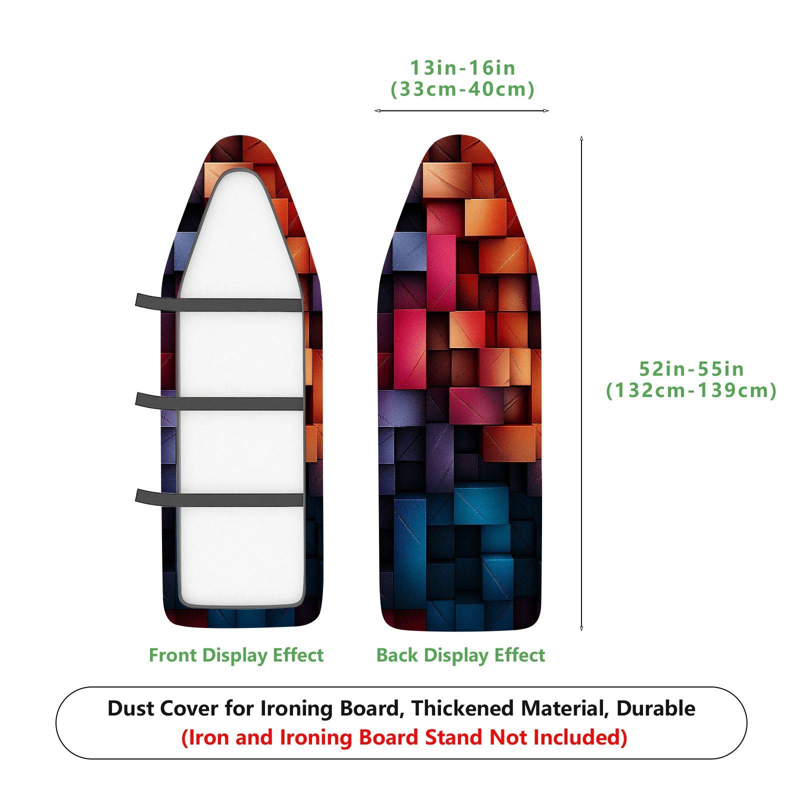 1-Piece Colorful Abstract Geometric Pattern  Ironing Board Cover, Universal Size, Without Board