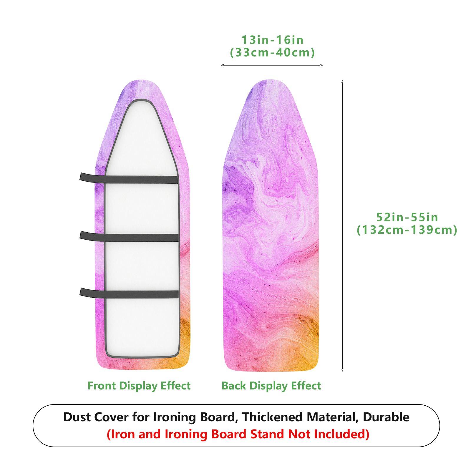 1-Piece Purple Pink Gradient Swirl Pattern  Ironing Board Cover, Universal Size, Without Board