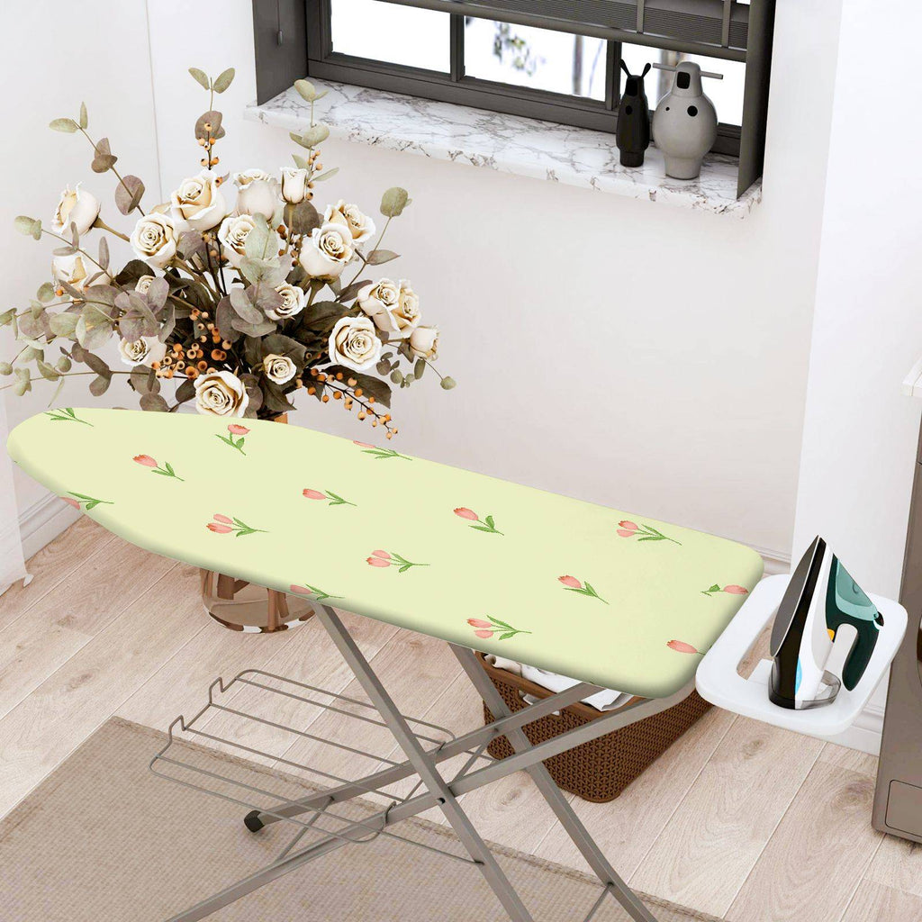 1-Piece Floral Pattern Pink Flowers Spring  Ironing Board Cover, Universal Size, Without Board
