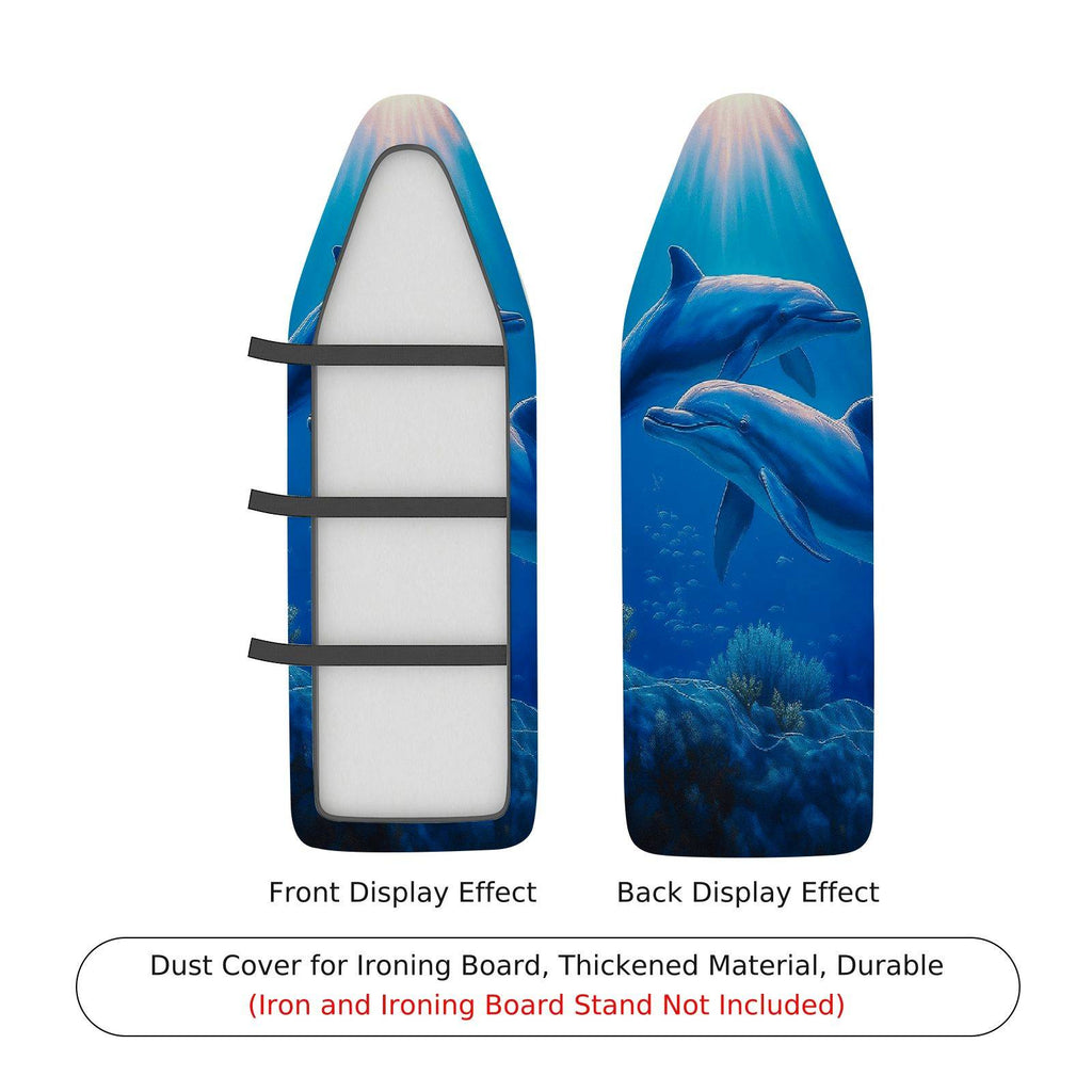 1-Piece Dolphin Ocean Blue  Ironing Board Cover, Universal Size, Without Board