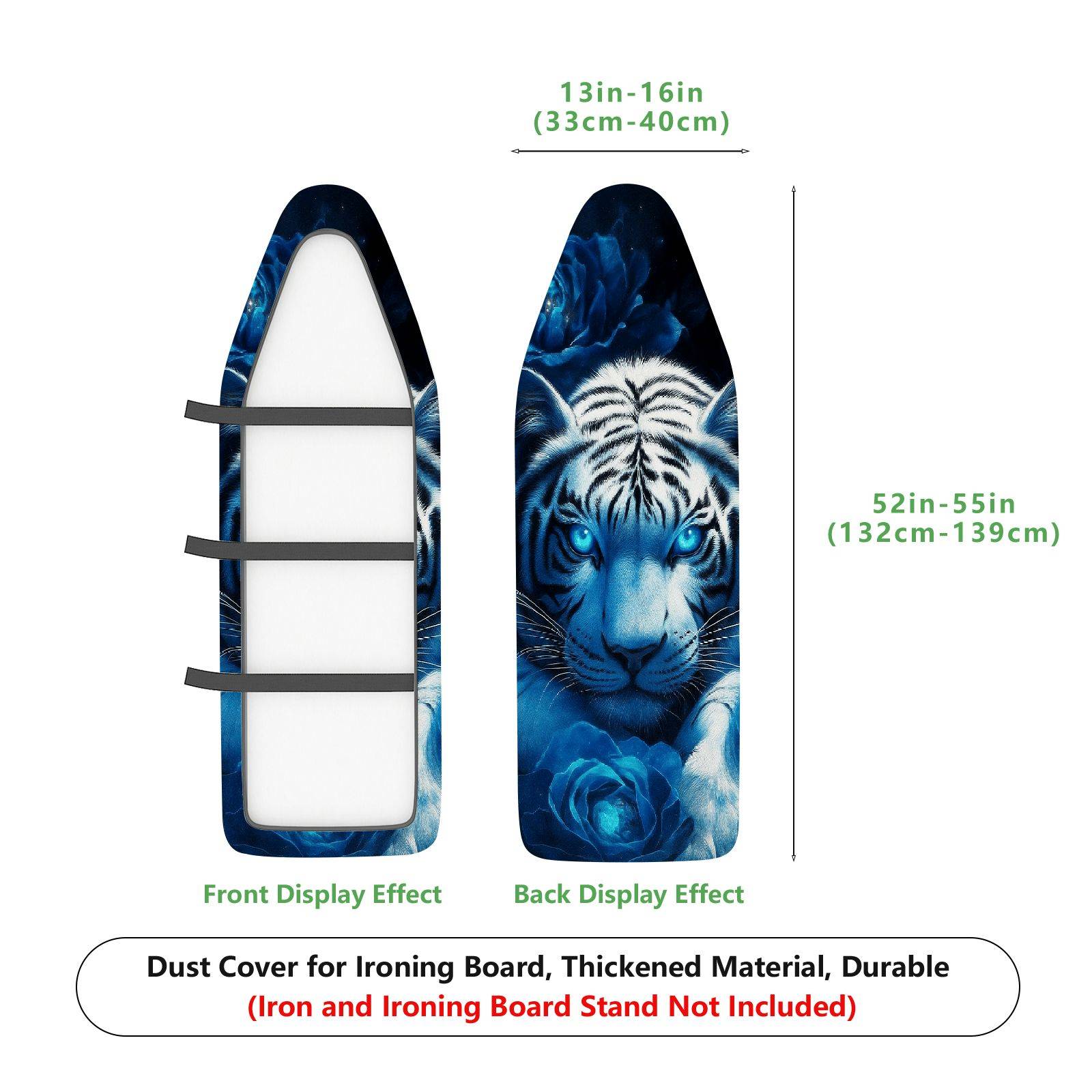 1-Piece Blue Tiger Flower Animal  Ironing Board Cover, Universal Size, Without Board