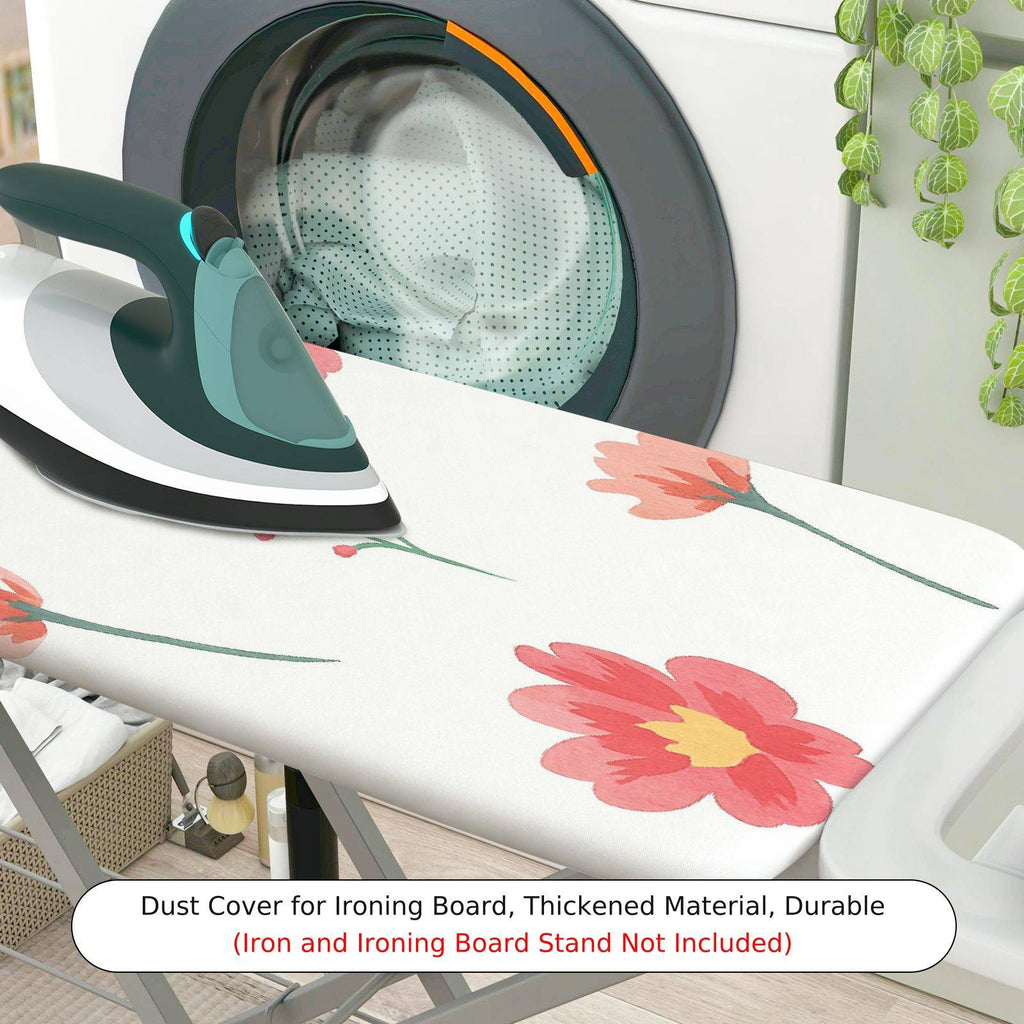 1-Piece Floral Pink Red Blossoms  Ironing Board Cover, Universal Size, Without Board