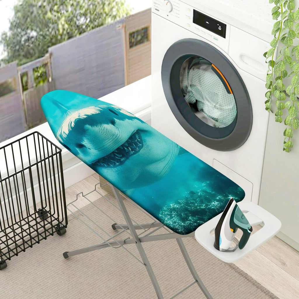 1-Piece Shark Ocean Blue  Ironing Board Cover, Universal Size, Without Board