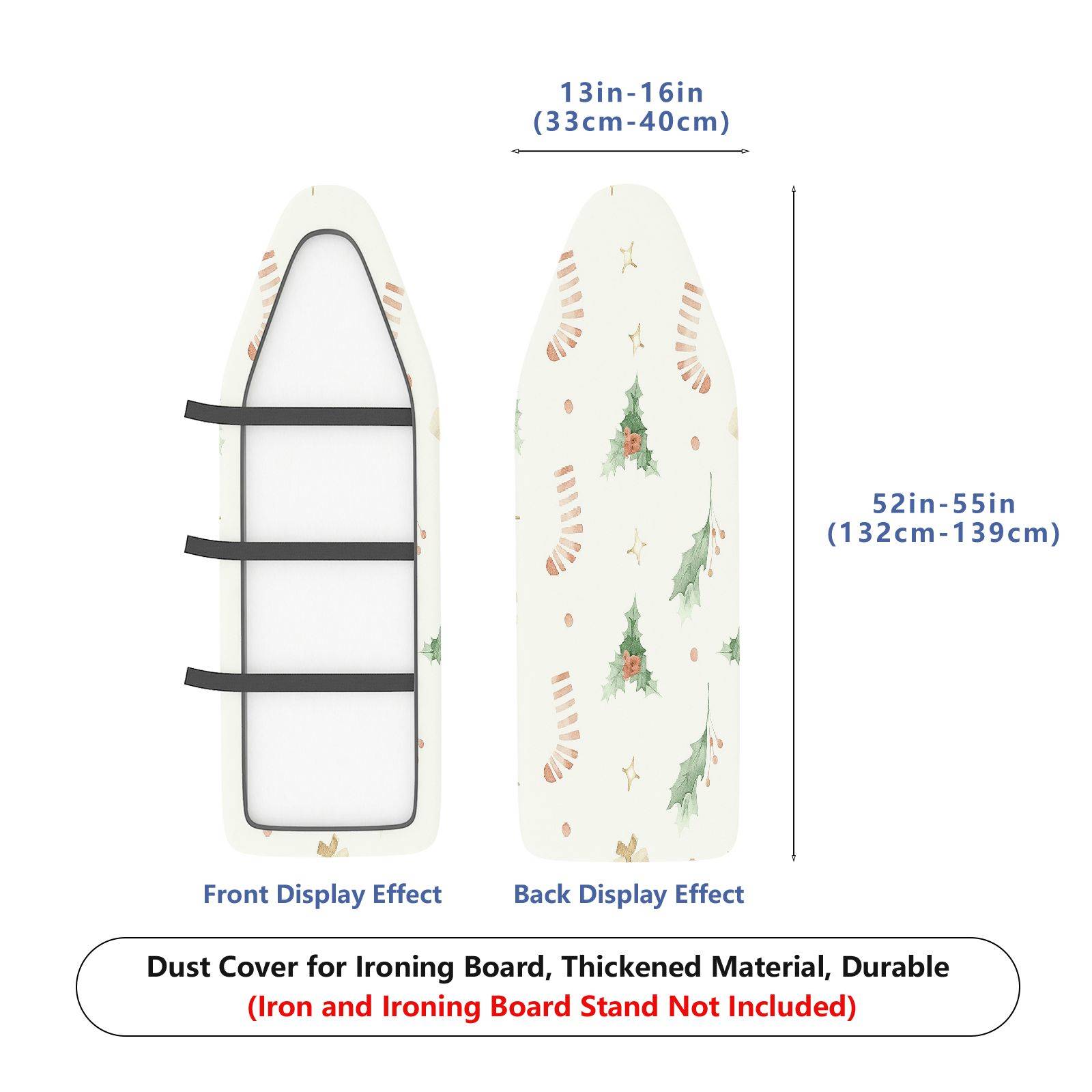 1-Piece Christmas Holiday Festive  Ironing Board Cover, Universal Size, Without Board