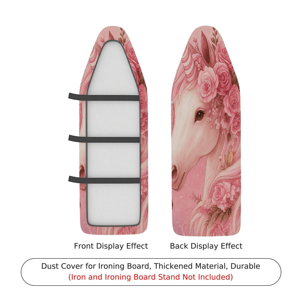 1-Piece Unicorn Floral Pink  Ironing Board Cover, Universal Size, Without Board