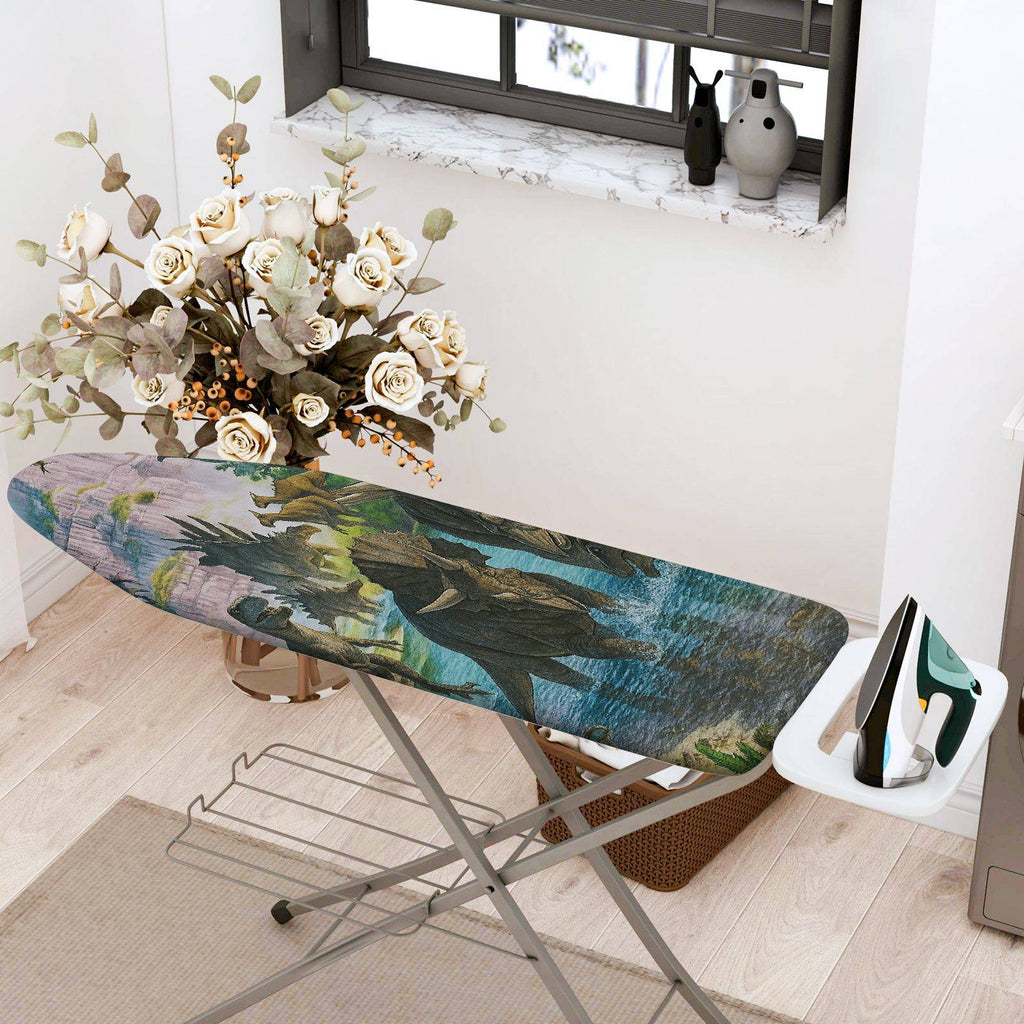 1-Piece Dinosaur Jungle Adventure  Ironing Board Cover, Universal Size, Without Board