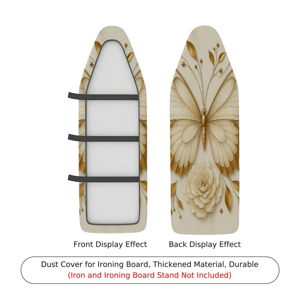 1-Piece Butterfly Floral Beige  Ironing Board Cover, Universal Size, Without Board