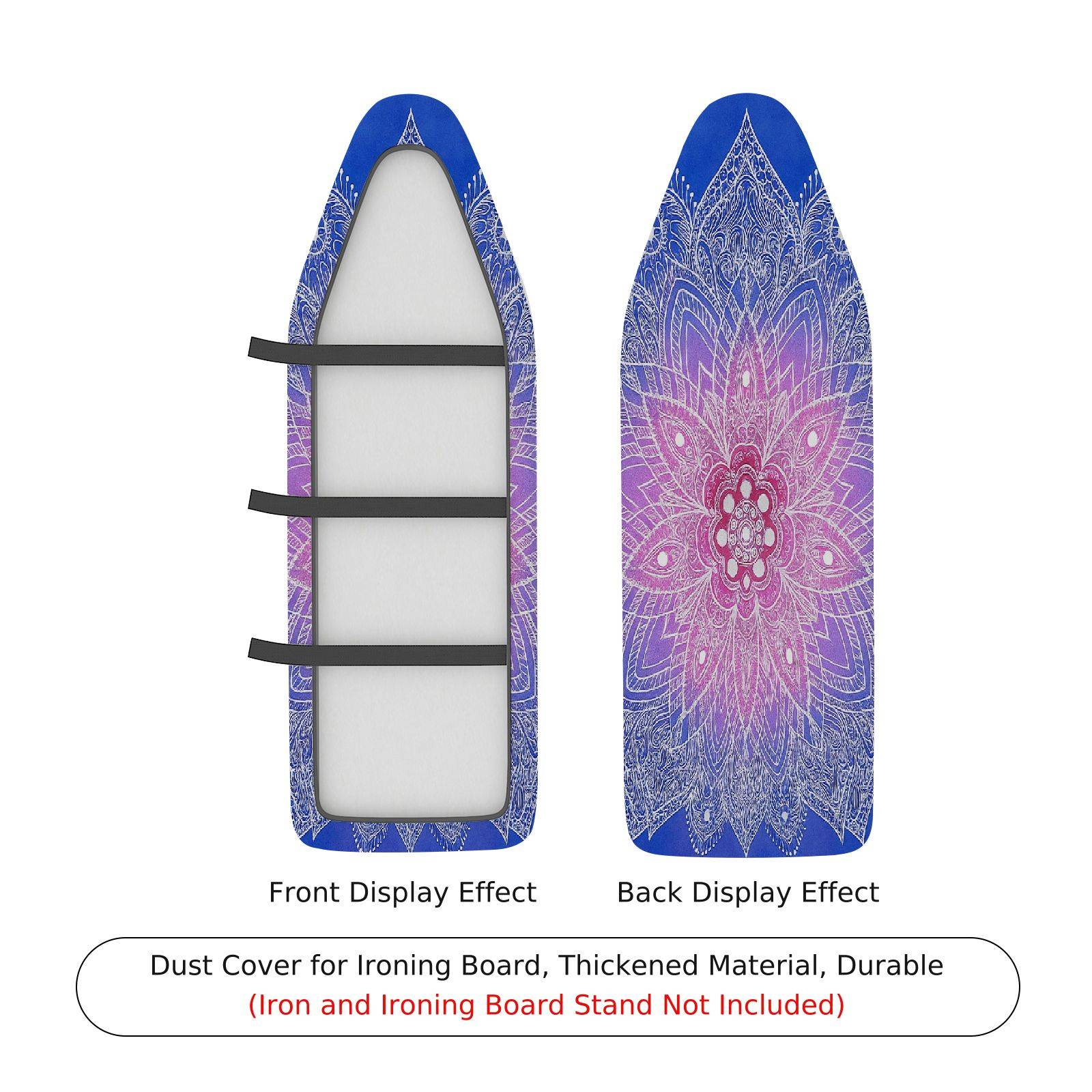 1-Piece Mandala Pink Blue  Ironing Board Cover, Universal Size, Without Board