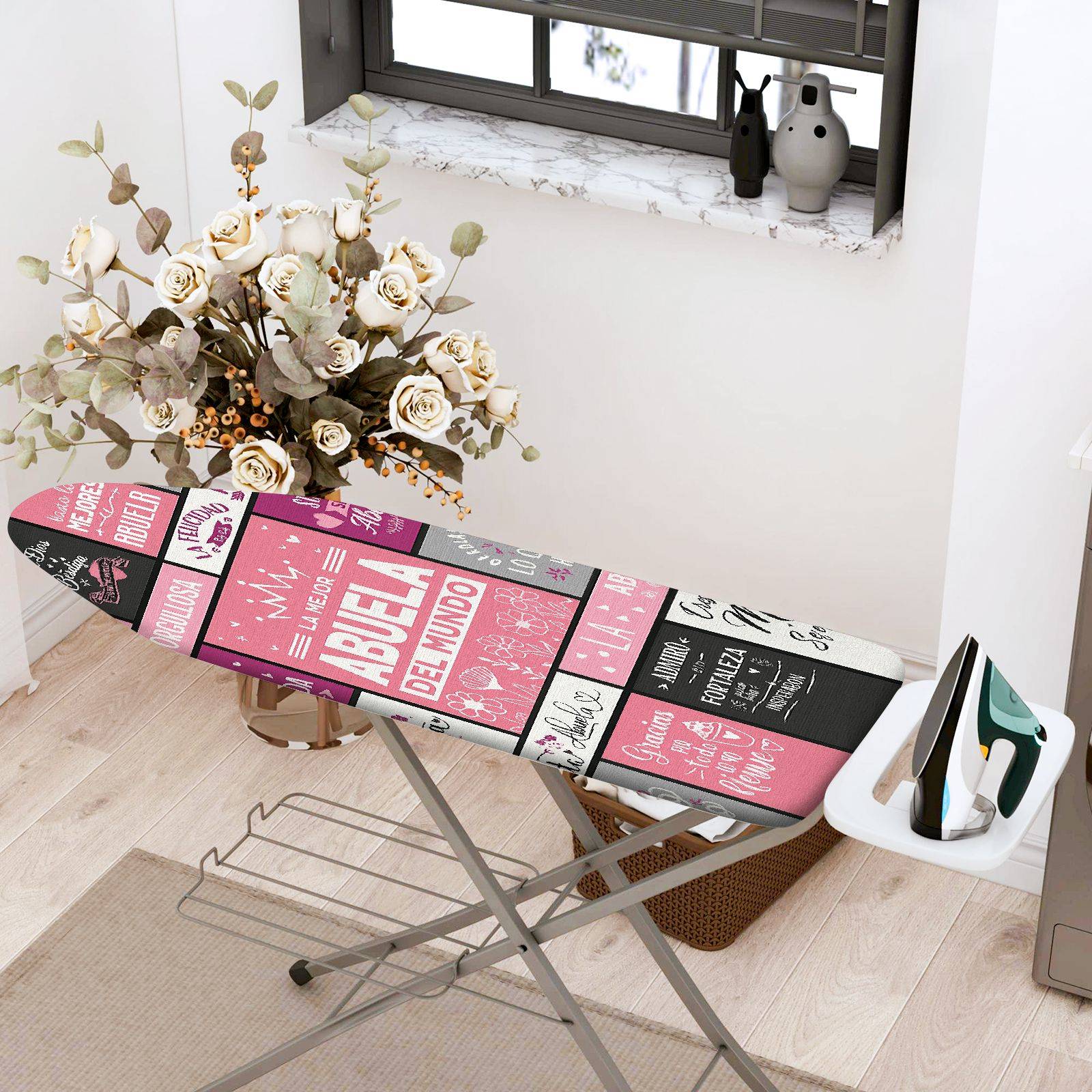 1-Piece Grandmother Quote Inspirational Pink  Ironing Board Cover, Universal Size, Without Board