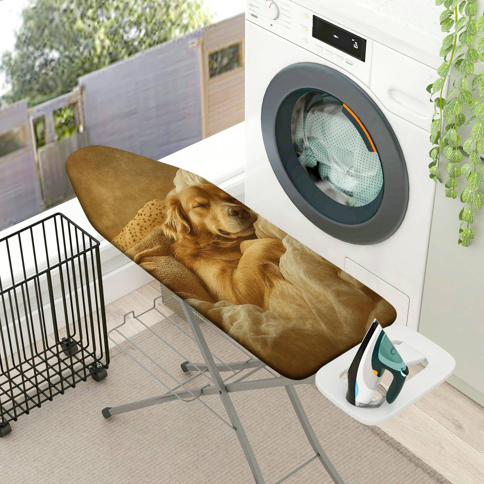 1-Piece Dog Sleeping Cozy Animal  Ironing Board Cover, Universal Size, Without Board