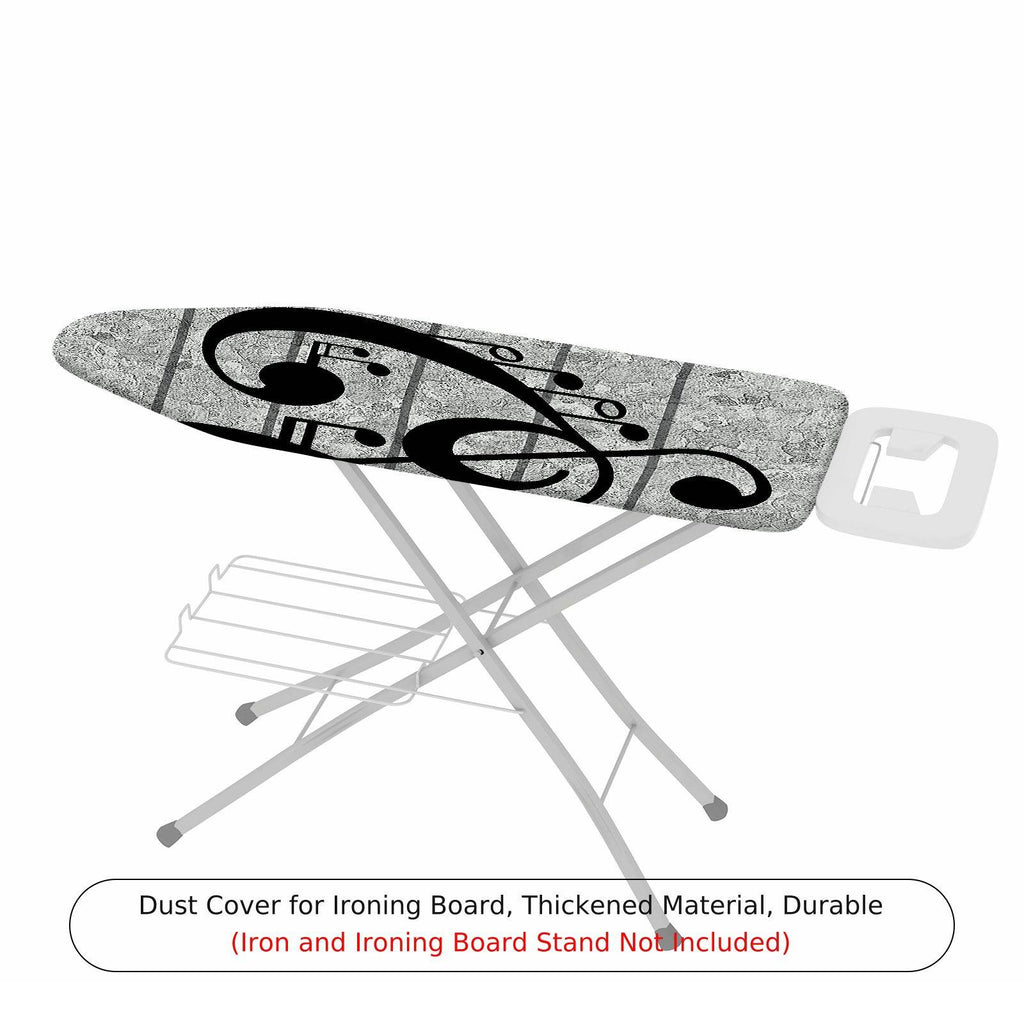 1-Piece Musical Note Gray Pattern Abstract  Ironing Board Cover, Universal Size, Without Board