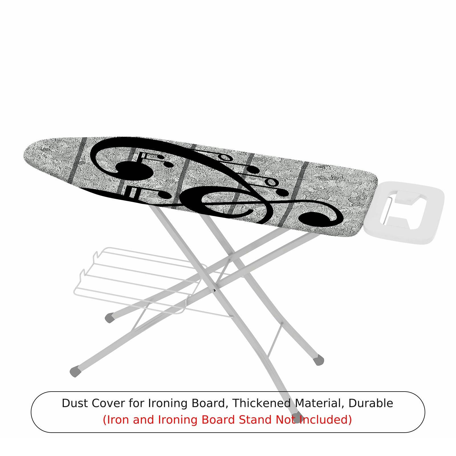 1-Piece Musical Note Gray Pattern Abstract  Ironing Board Cover, Universal Size, Without Board