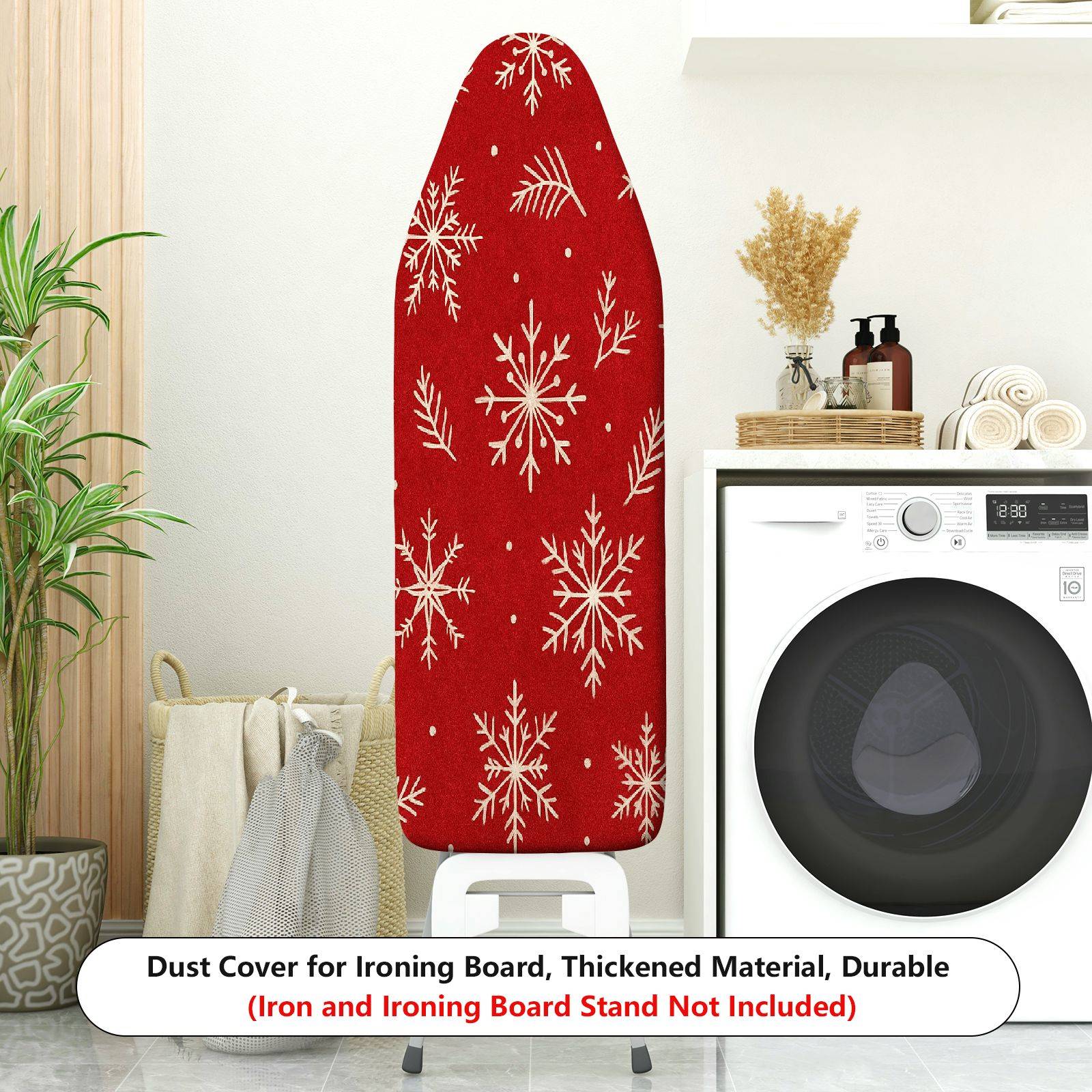1-Piece Christmas Snowflake Red  Ironing Board Cover, Universal Size, Without Board
