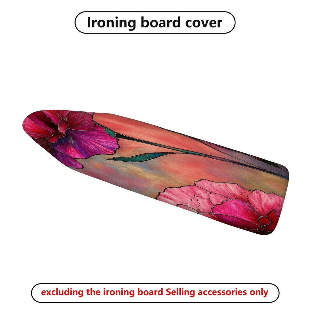 1-Piece Floral Art Pink Flower  Ironing Board Cover, Universal Size, Without Board