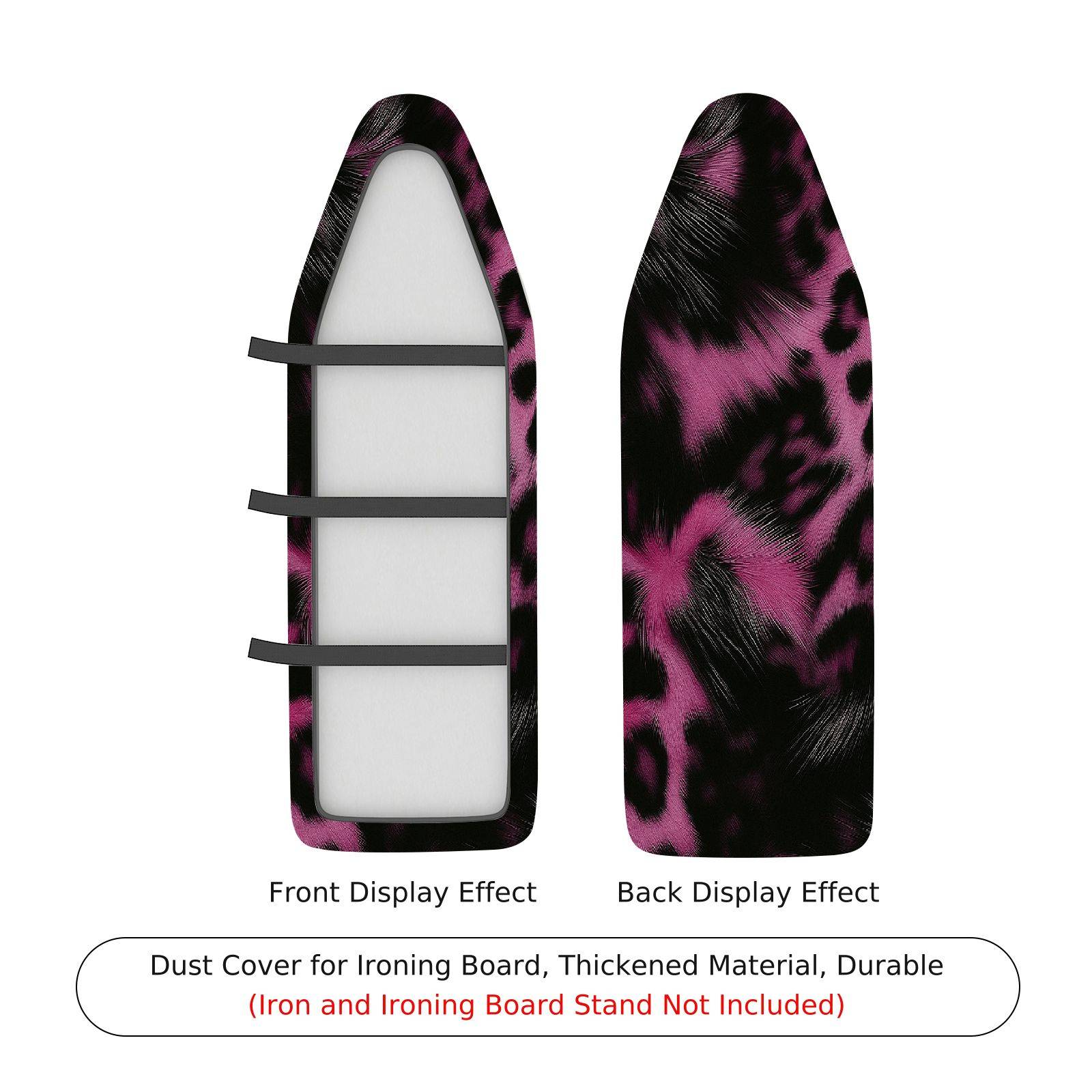 1-Piece Pink Black Leopard Pattern  Ironing Board Cover, Universal Size, Without Board
