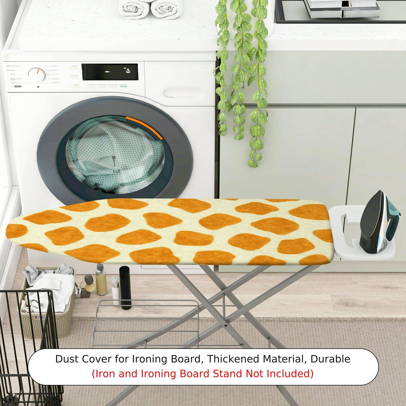 1-Piece Giraffe Pattern Animal Print Yellow  Ironing Board Cover, Universal Size, Without Board