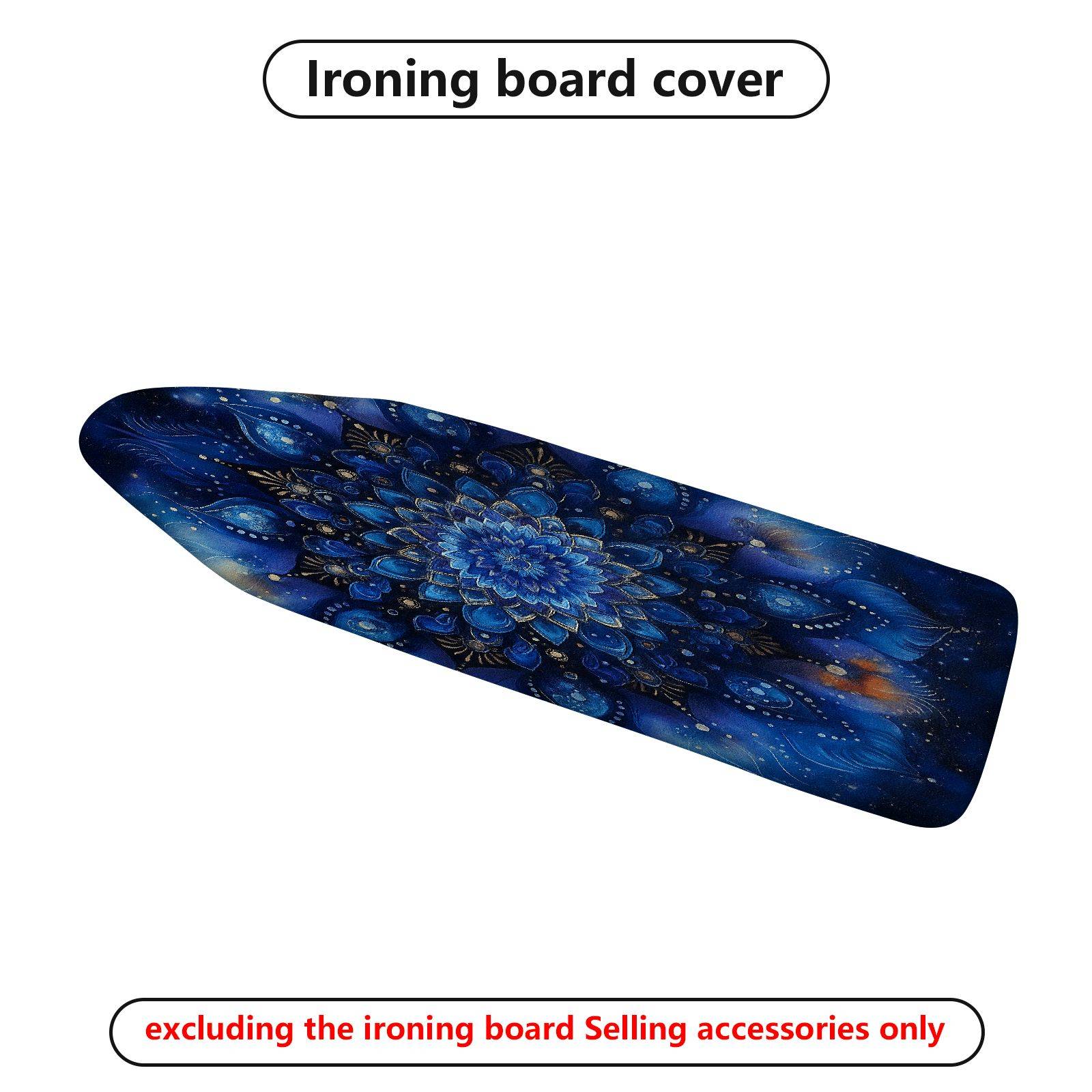 1-Piece Blue Mandala Floral Abstract  Ironing Board Cover, Universal Size, Without Board