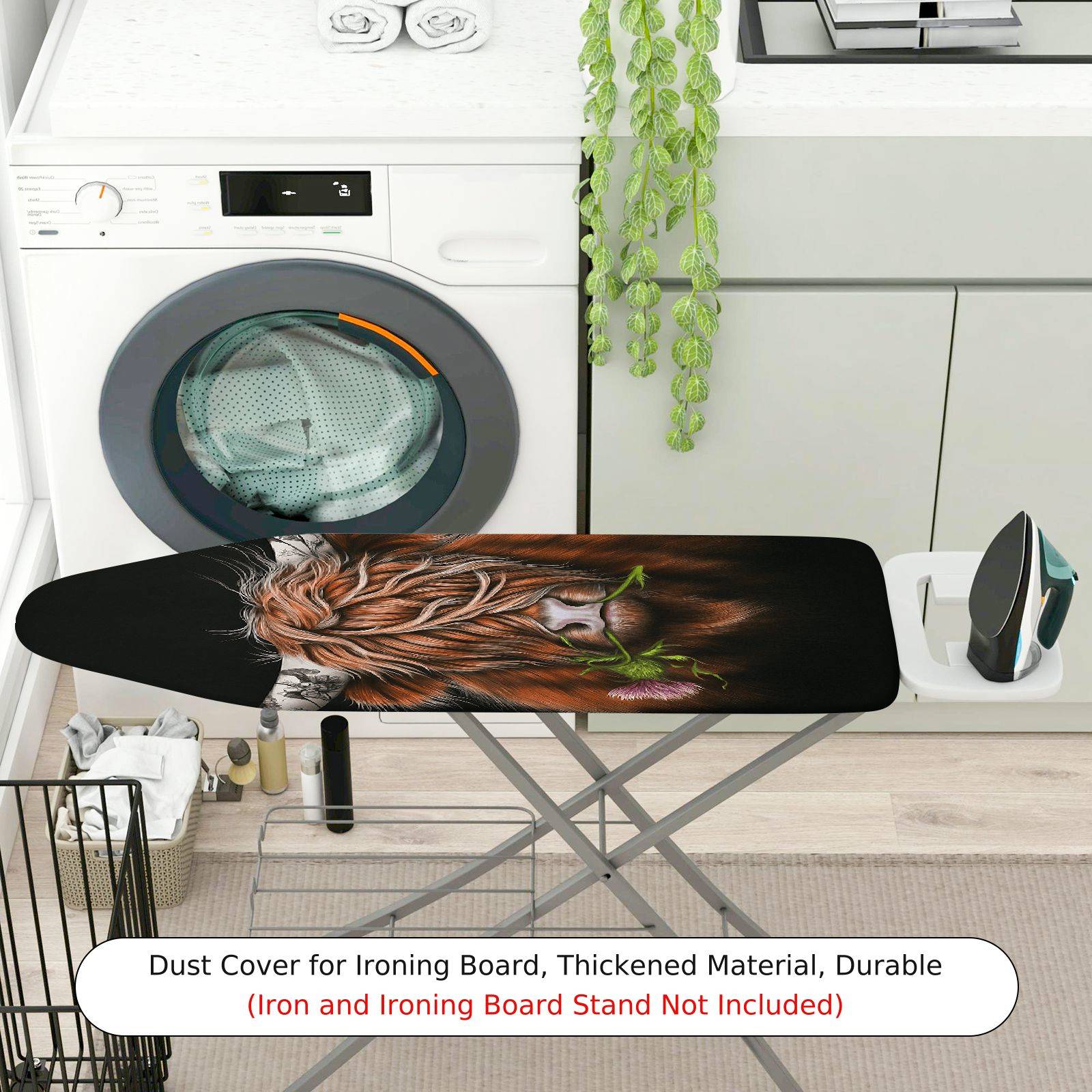 1-Piece Highland Cow Animal Nature  Ironing Board Cover, Universal Size, Without Board