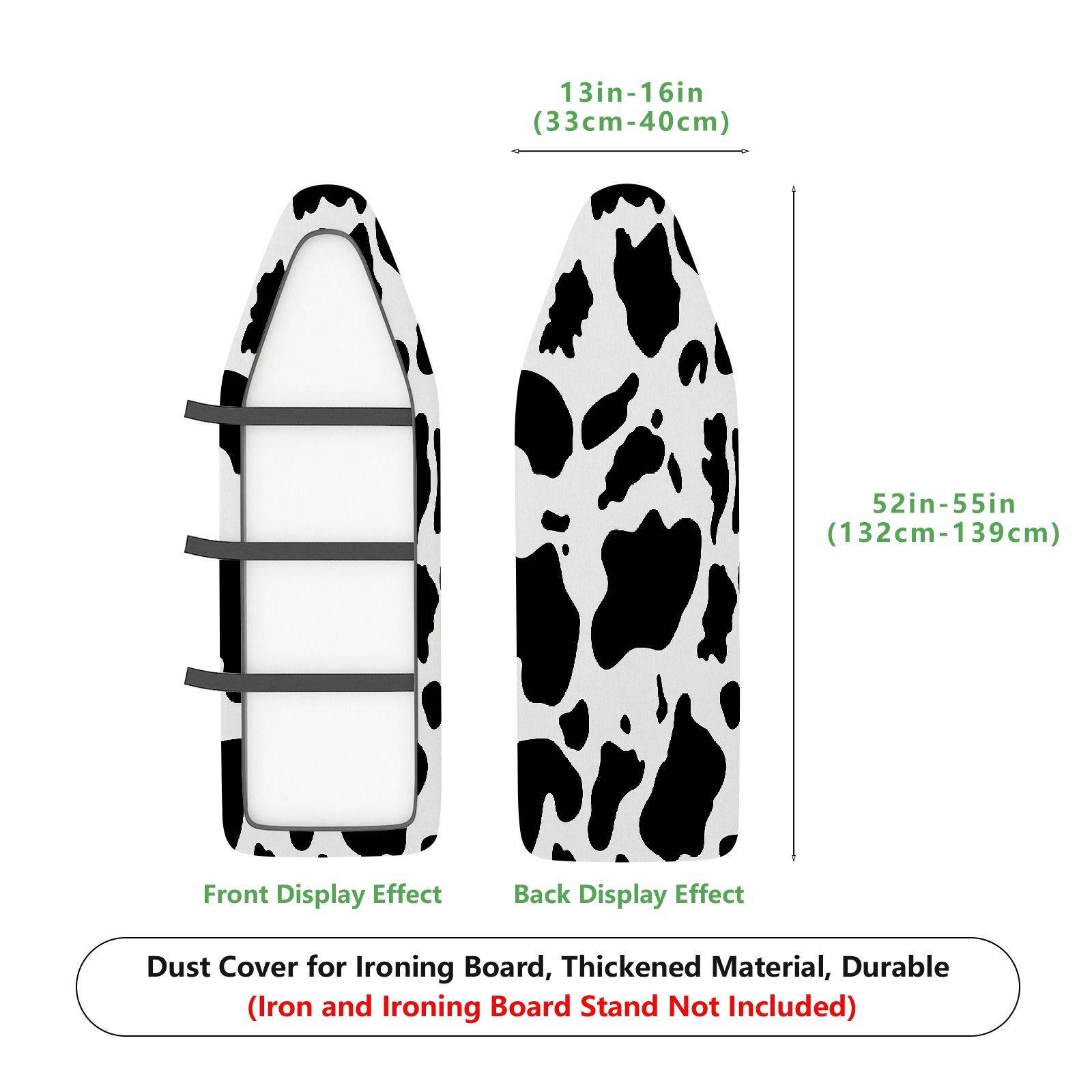1-Piece Animal Print Black White Cow  Ironing Board Cover, Universal Size, Without Board