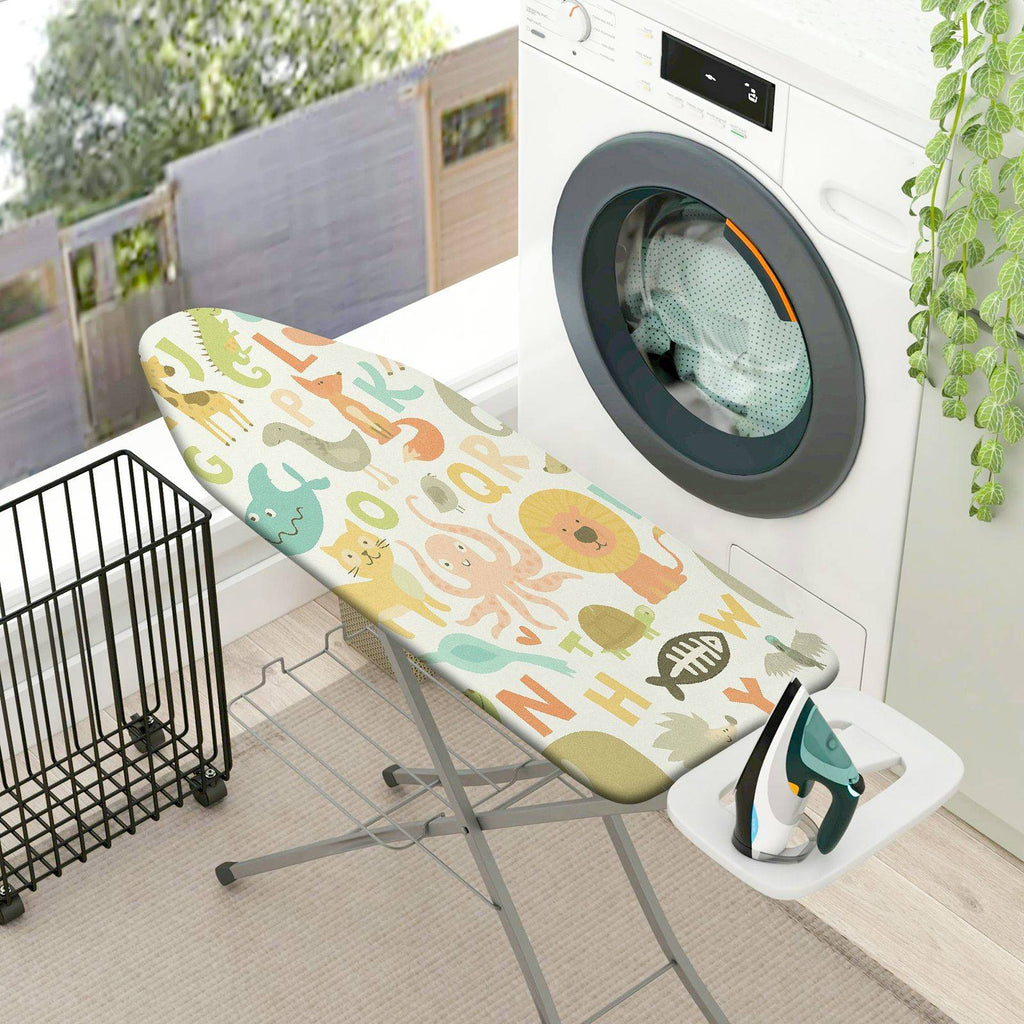 1-Piece Animal Alphabet  Ironing Board Cover, Universal Size, Without Board
