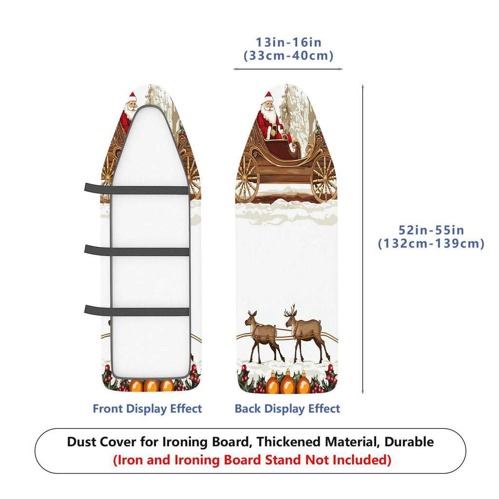 1-Piece Christmas Santa Reindeer Sleigh  Ironing Board Cover, Universal Size, Without Board