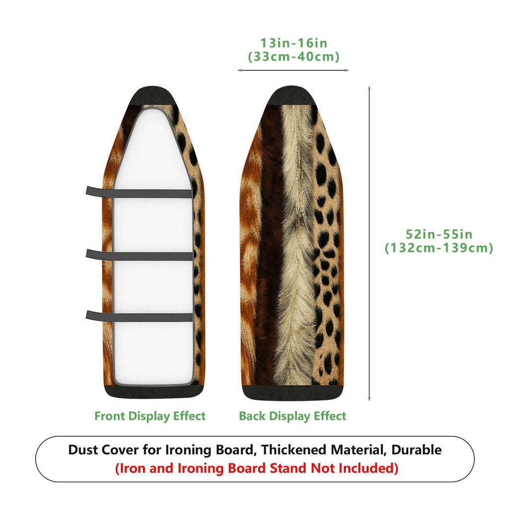 1-Piece Leopard Print Safari Animal  Ironing Board Cover, Universal Size, Without Board
