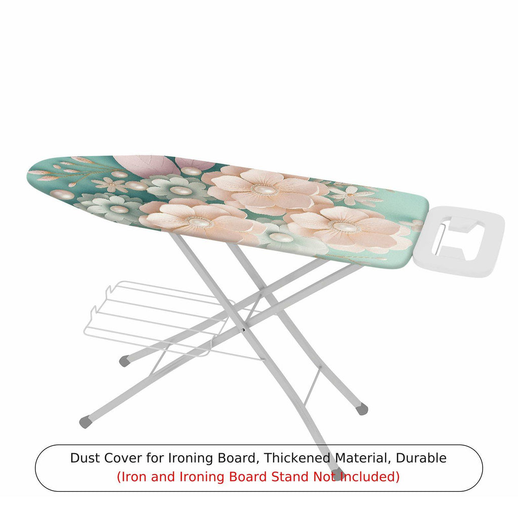 1-Piece Floral Pattern Pastel Green Beige  Ironing Board Cover, Universal Size, Without Board