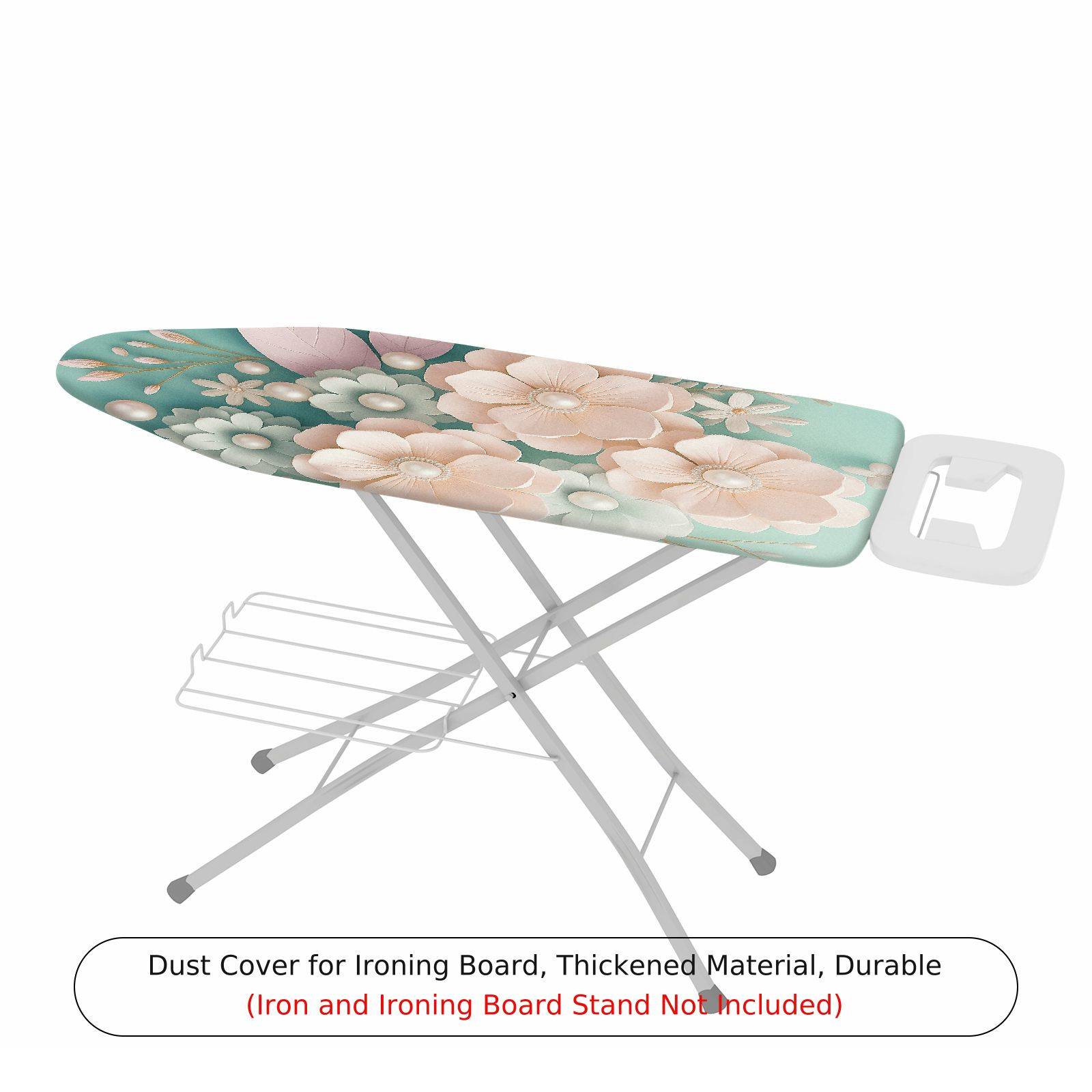 1-Piece Floral Pattern Pastel Green Beige  Ironing Board Cover, Universal Size, Without Board