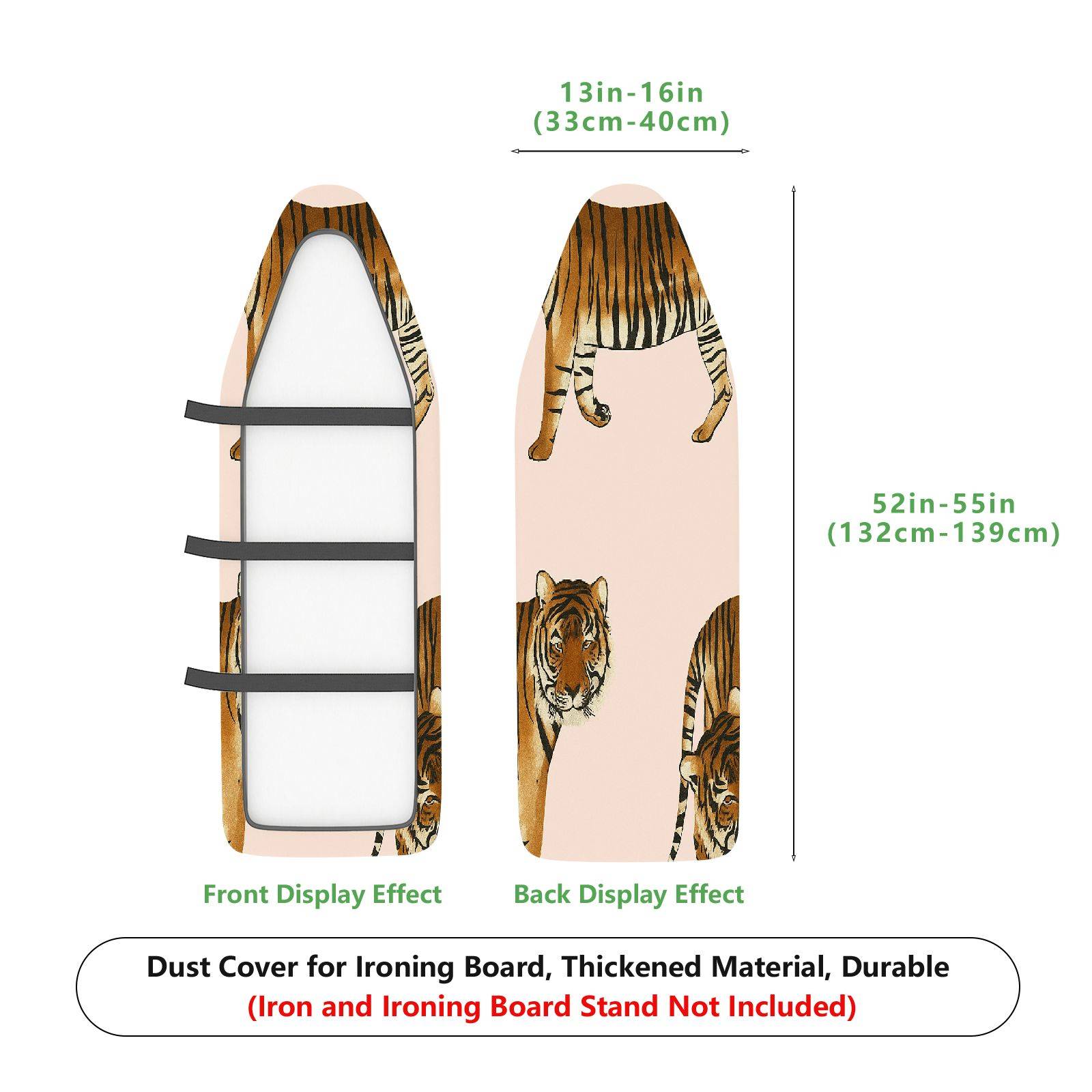 1-Piece Tiger Animal Print Striped  Ironing Board Cover, Universal Size, Without Board