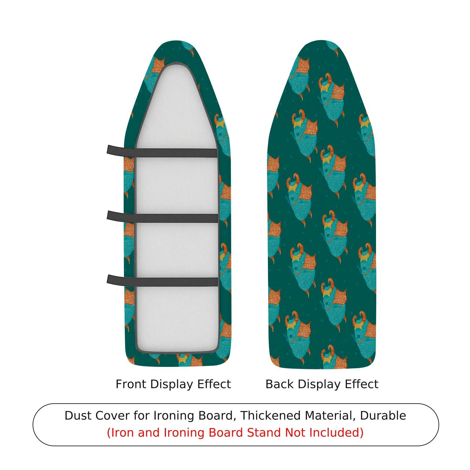 1-Piece Ocean Fish Pattern Blue  Ironing Board Cover, Universal Size, Without Board