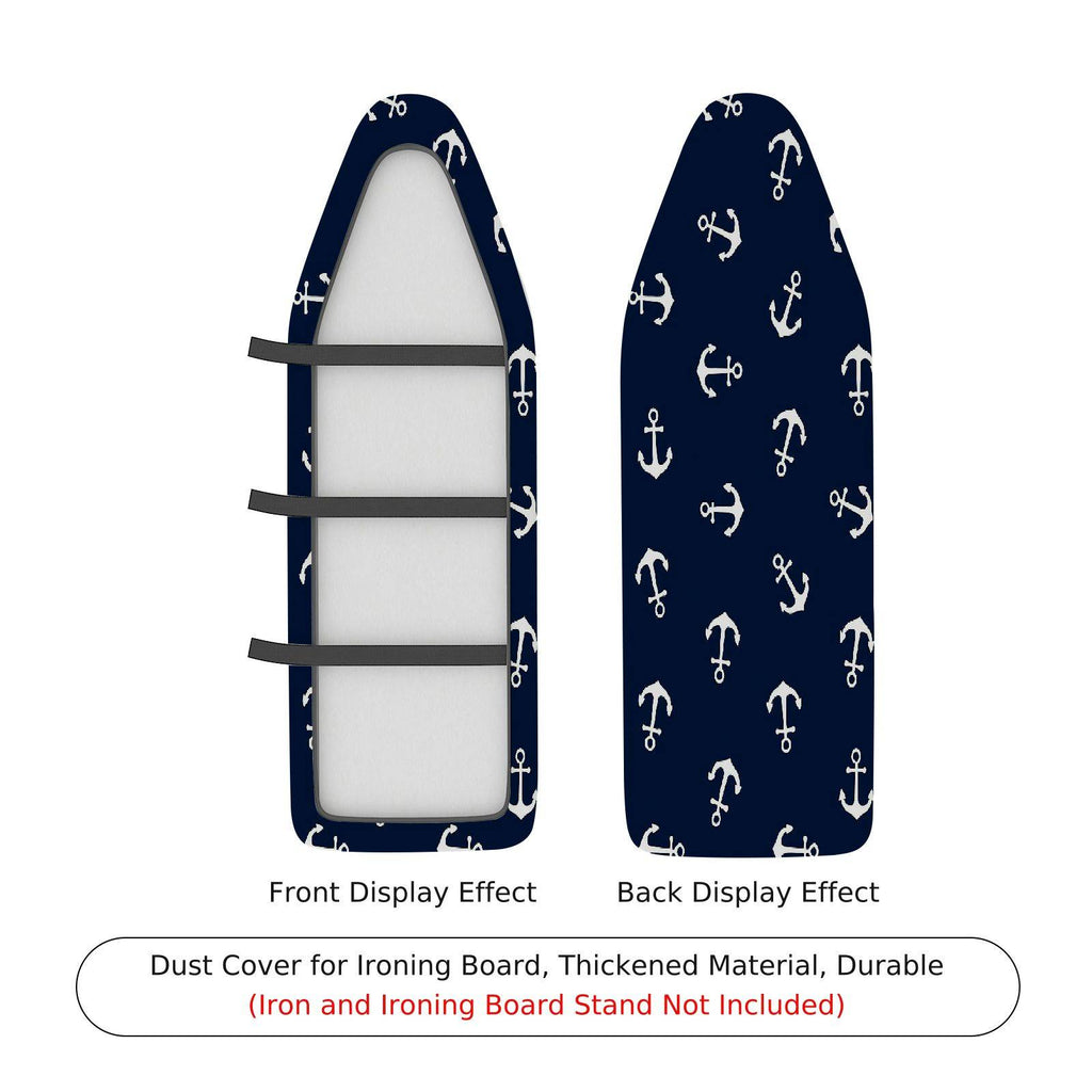 1-Piece Anchor Pattern Nautical Design Dark Blue  Ironing Board Cover, Universal Size, Without Board