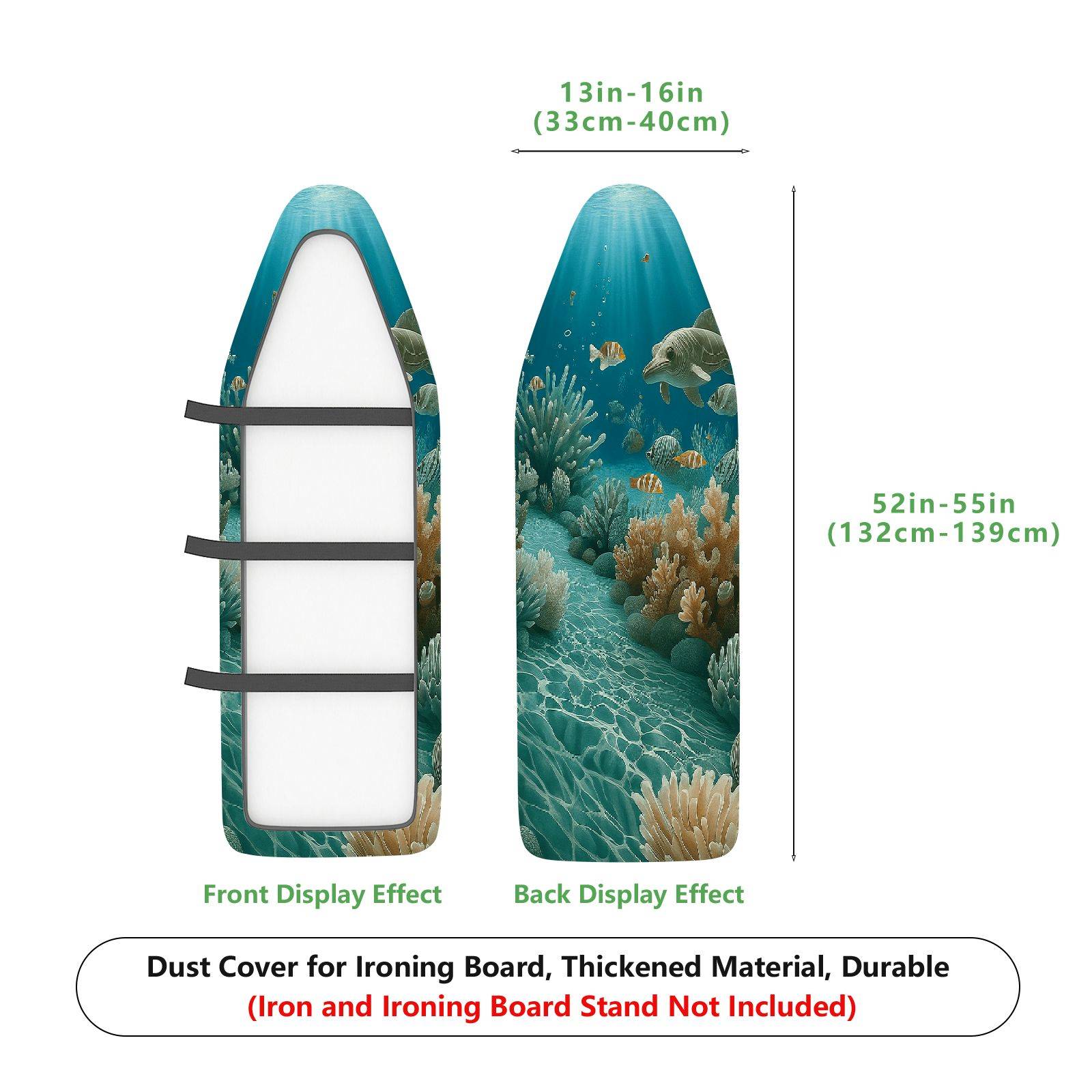 1-Piece Coral Sea Ocean Marine  Ironing Board Cover, Universal Size, Without Board