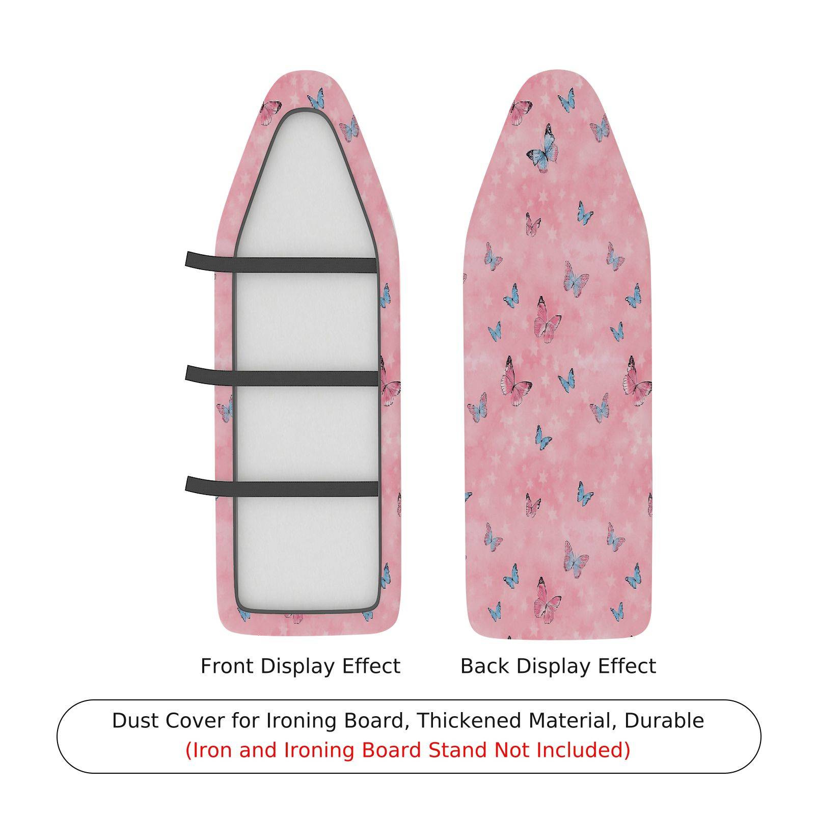 1-Piece Butterfly Pink Floral  Ironing Board Cover, Universal Size, Without Board