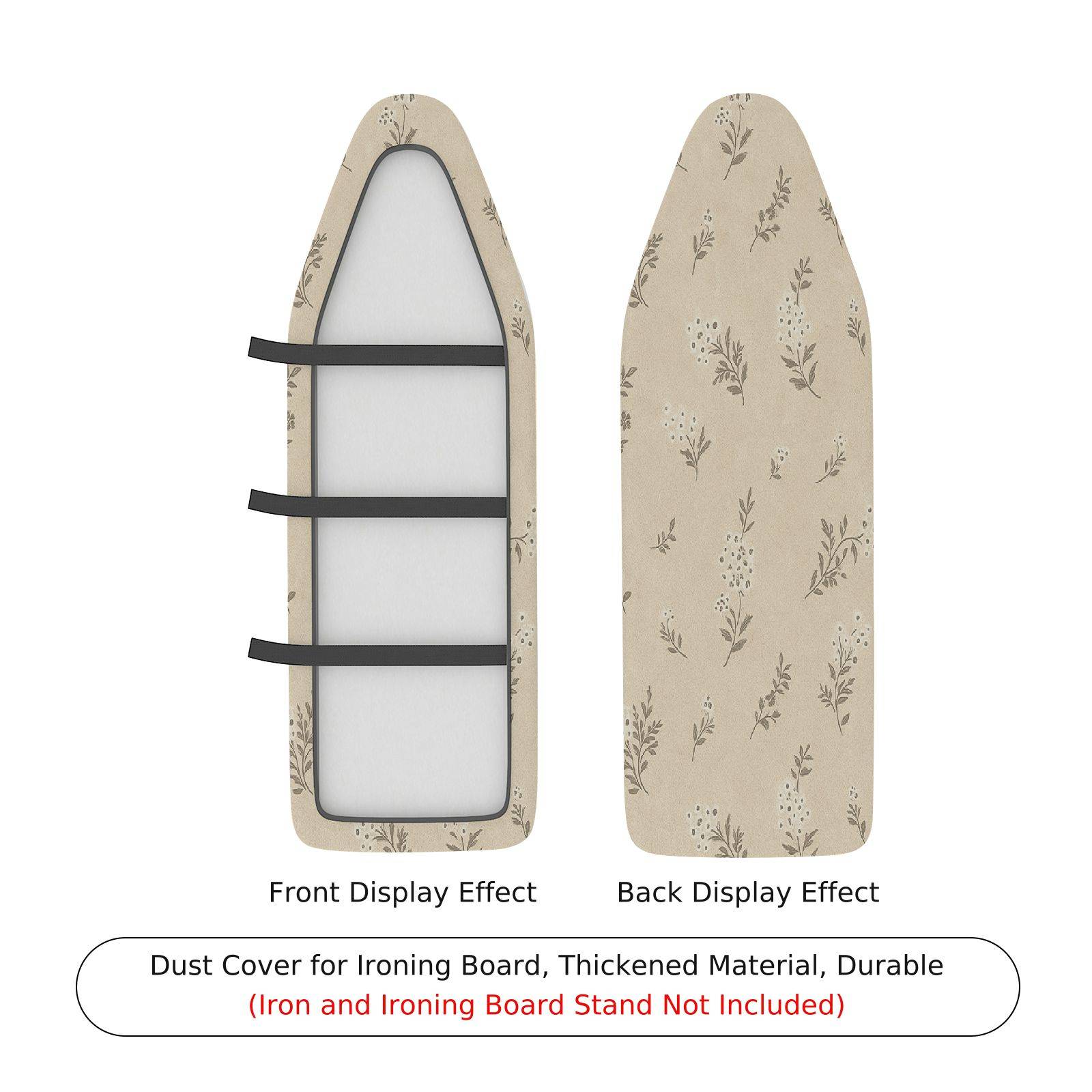 1-Piece Floral Beige Pattern  Ironing Board Cover, Universal Size, Without Board