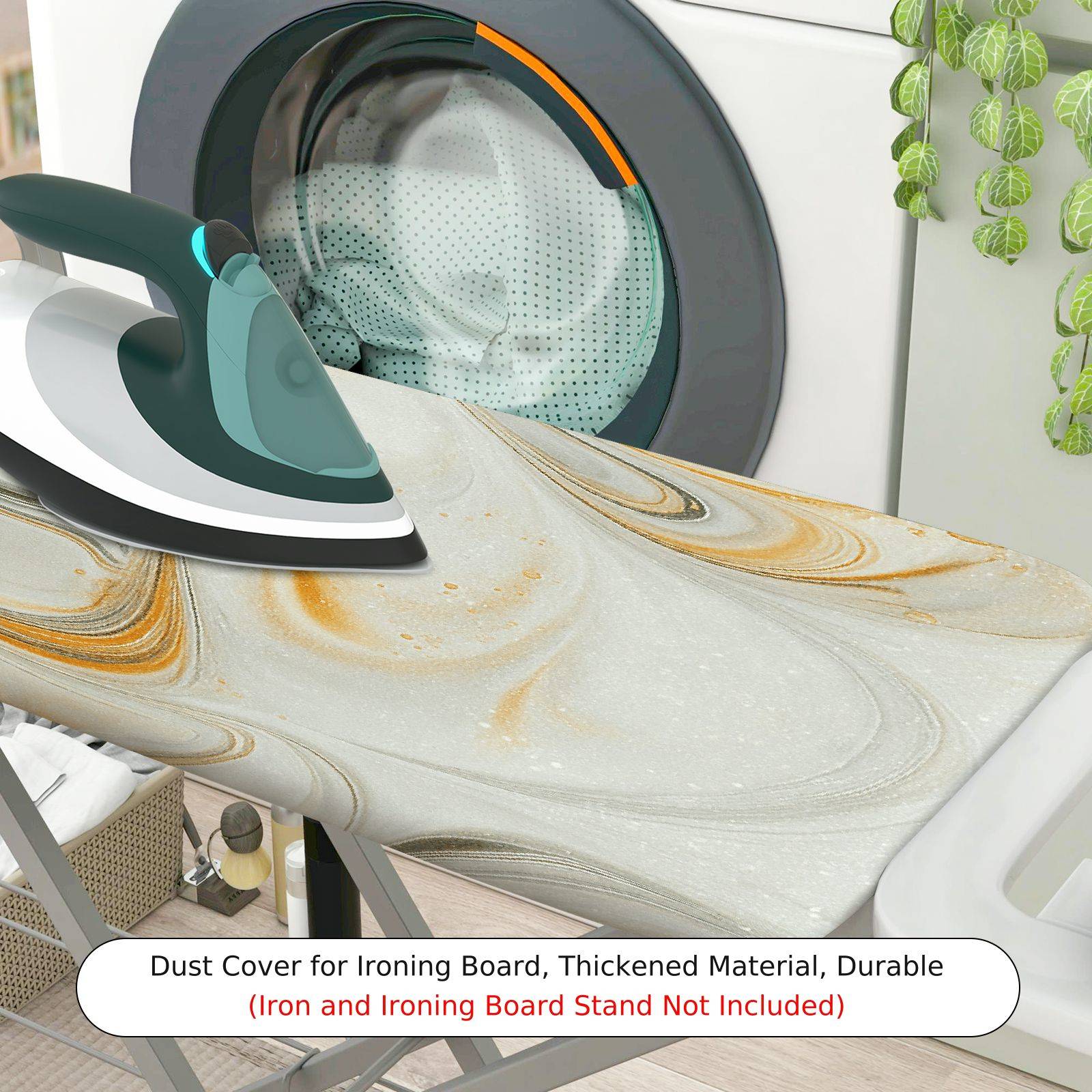 1-Piece Abstract Swirl Pattern Orange  Ironing Board Cover, Universal Size, Without Board