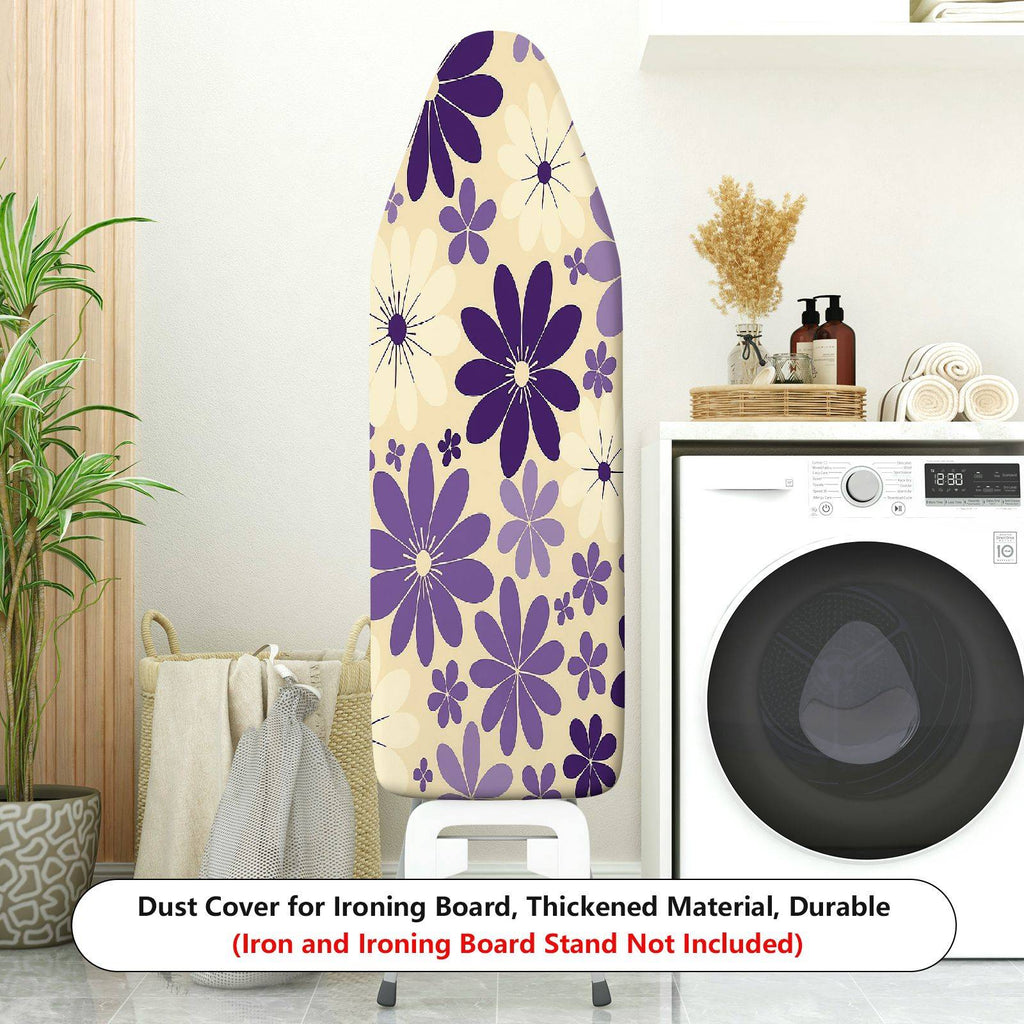 1-Piece Floral Purple Beige Flower  Ironing Board Cover, Universal Size, Without Board