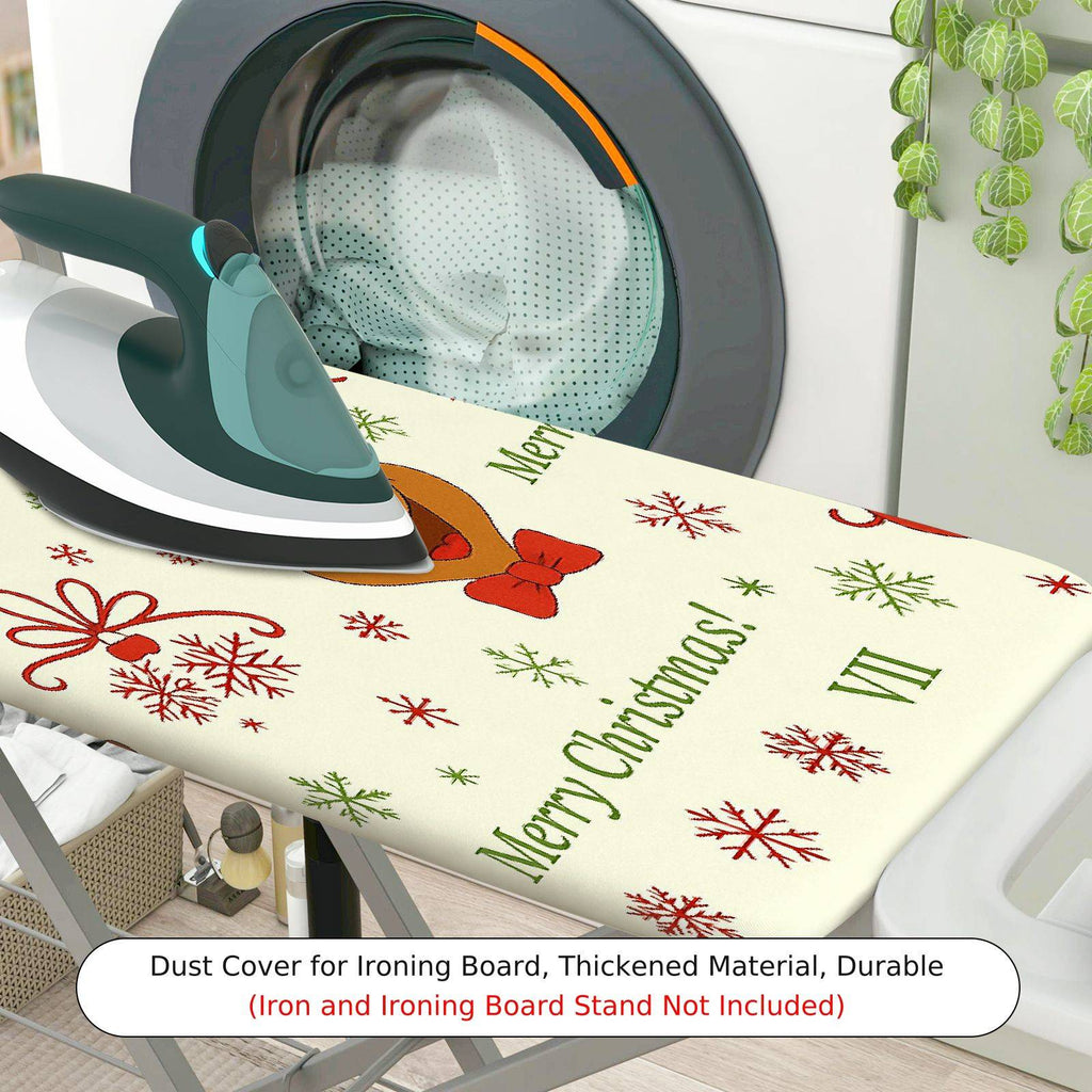 1-Piece Reindeer Snowflakes Merry Christmas  Ironing Board Cover, Universal Size, Without Board