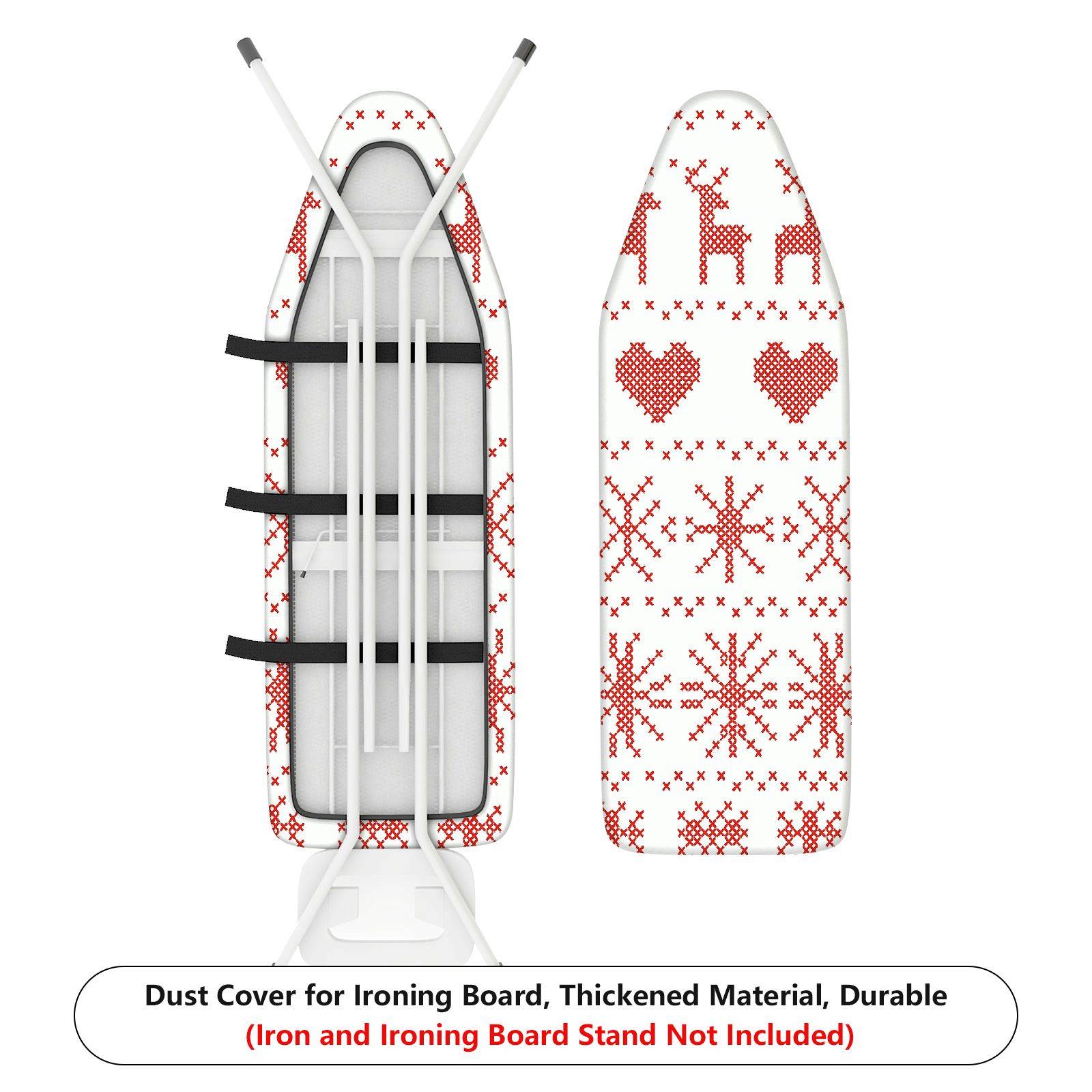 1-Piece Christmas Nordic Deer Heart  Ironing Board Cover, Universal Size, Without Board