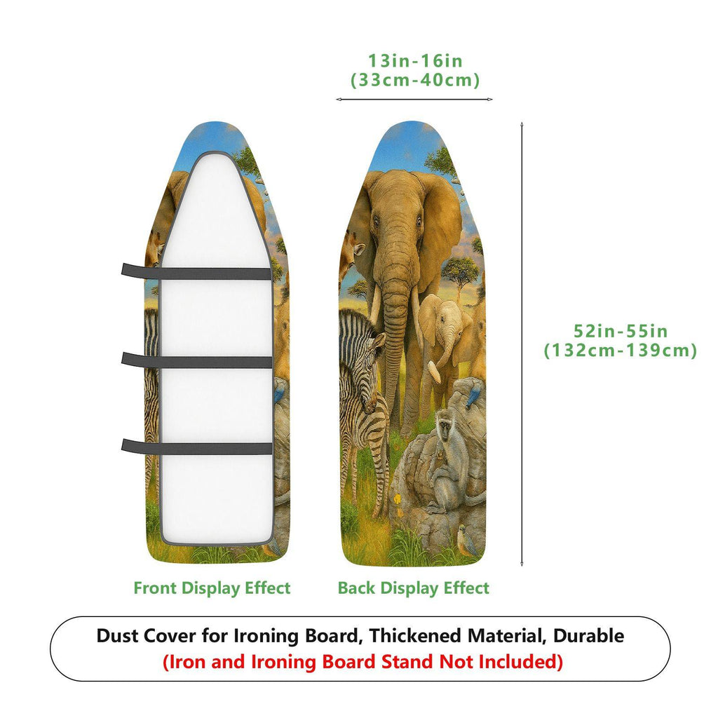 1-Piece Safari Animal Wildlife Nature  Ironing Board Cover, Universal Size, Without Board