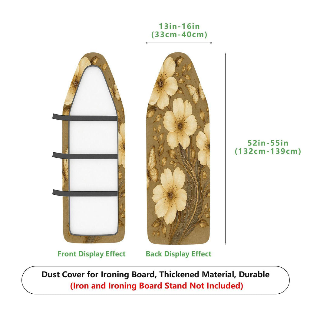 1-Piece Floral Beige Elegant  Ironing Board Cover, Universal Size, Without Board