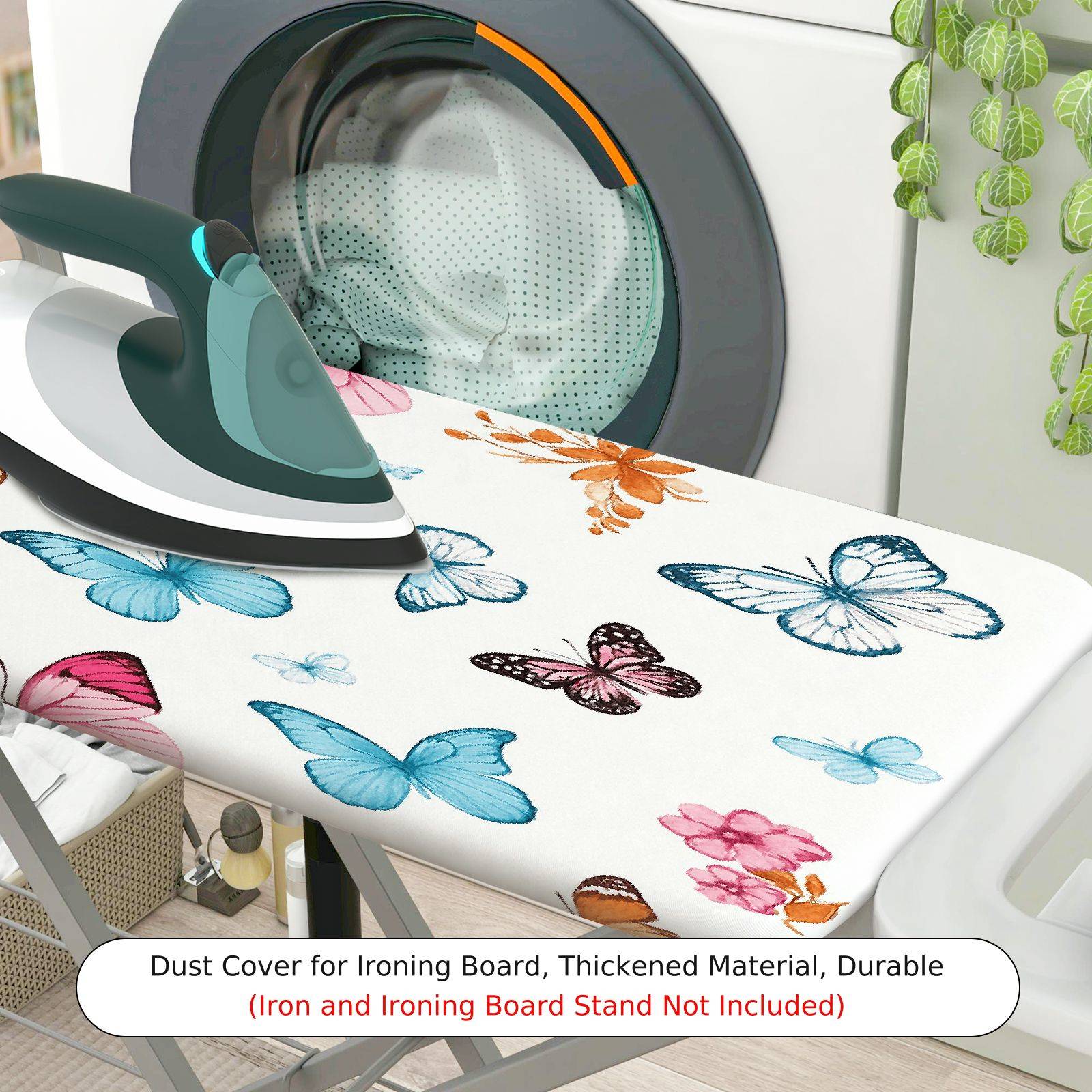 1-Piece Butterfly Floral Colorful  Ironing Board Cover, Universal Size, Without Board
