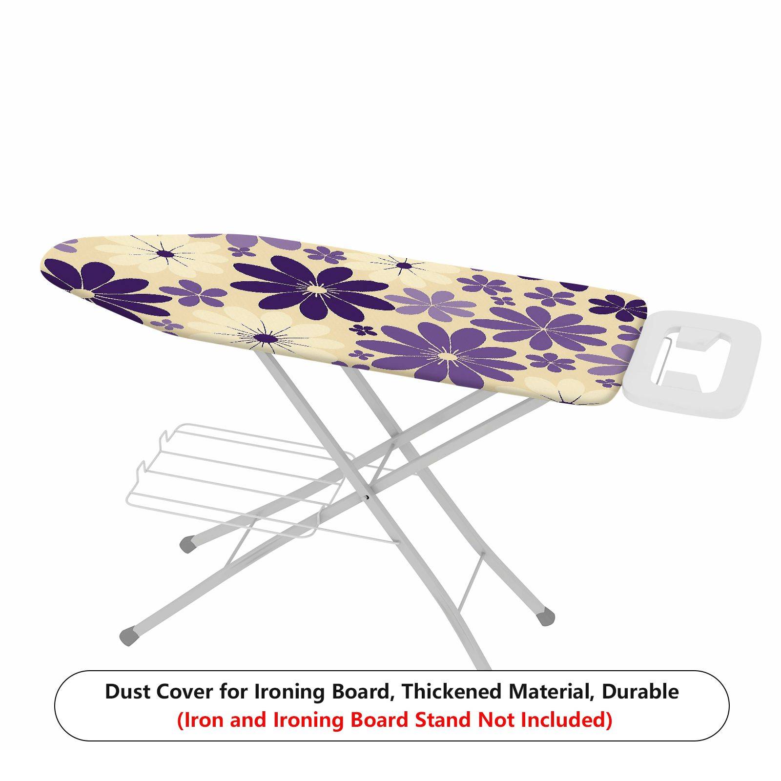 1-Piece Floral Purple Beige Flower  Ironing Board Cover, Universal Size, Without Board