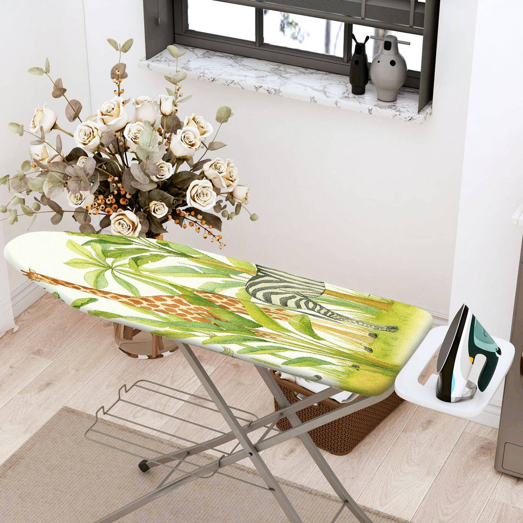 1-Piece Jungle Animal Zebra Giraffe  Ironing Board Cover, Universal Size, Without Board